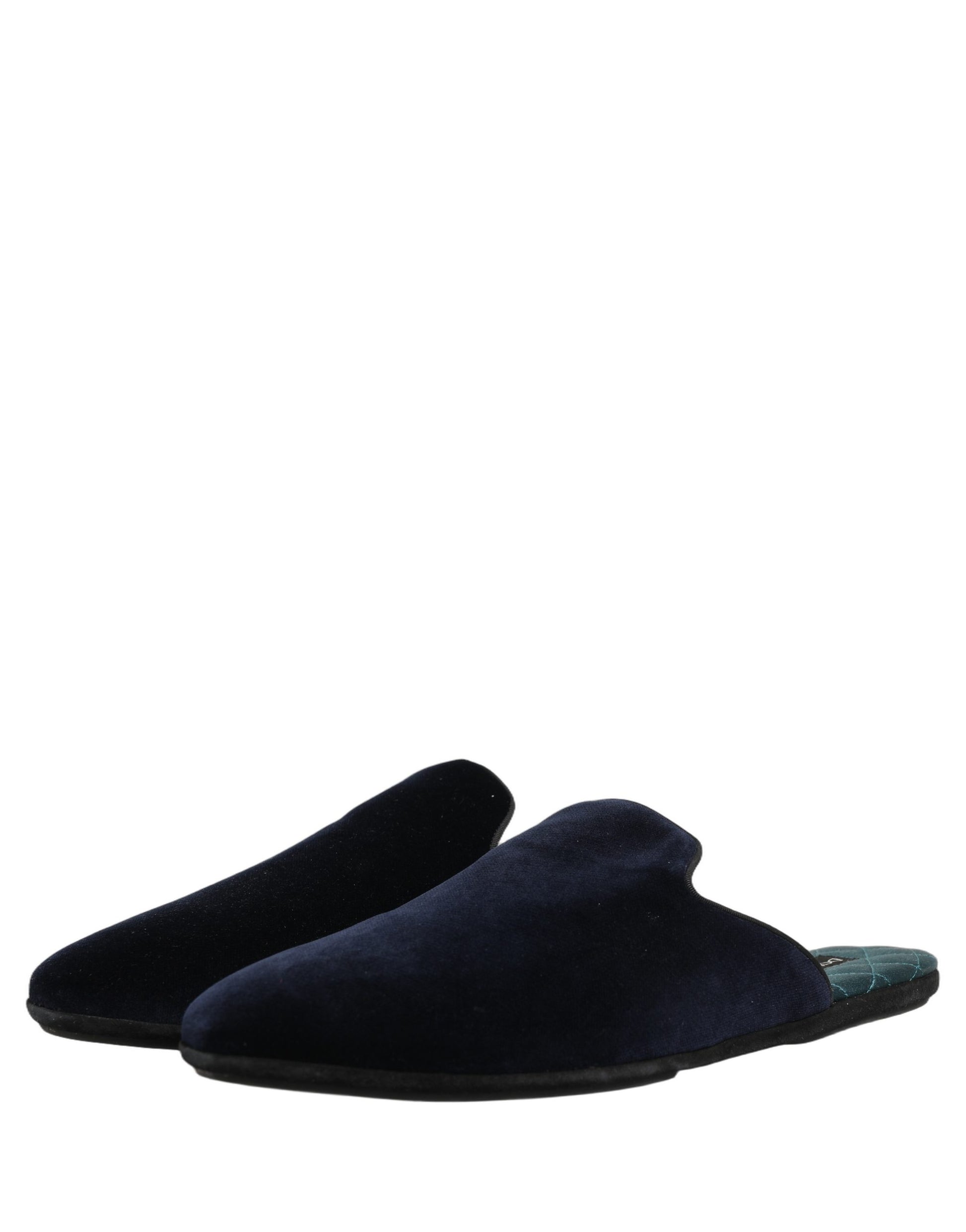 Chaussons Plats Homme Dolce & Gabbana en Daim Bleu Foncé
