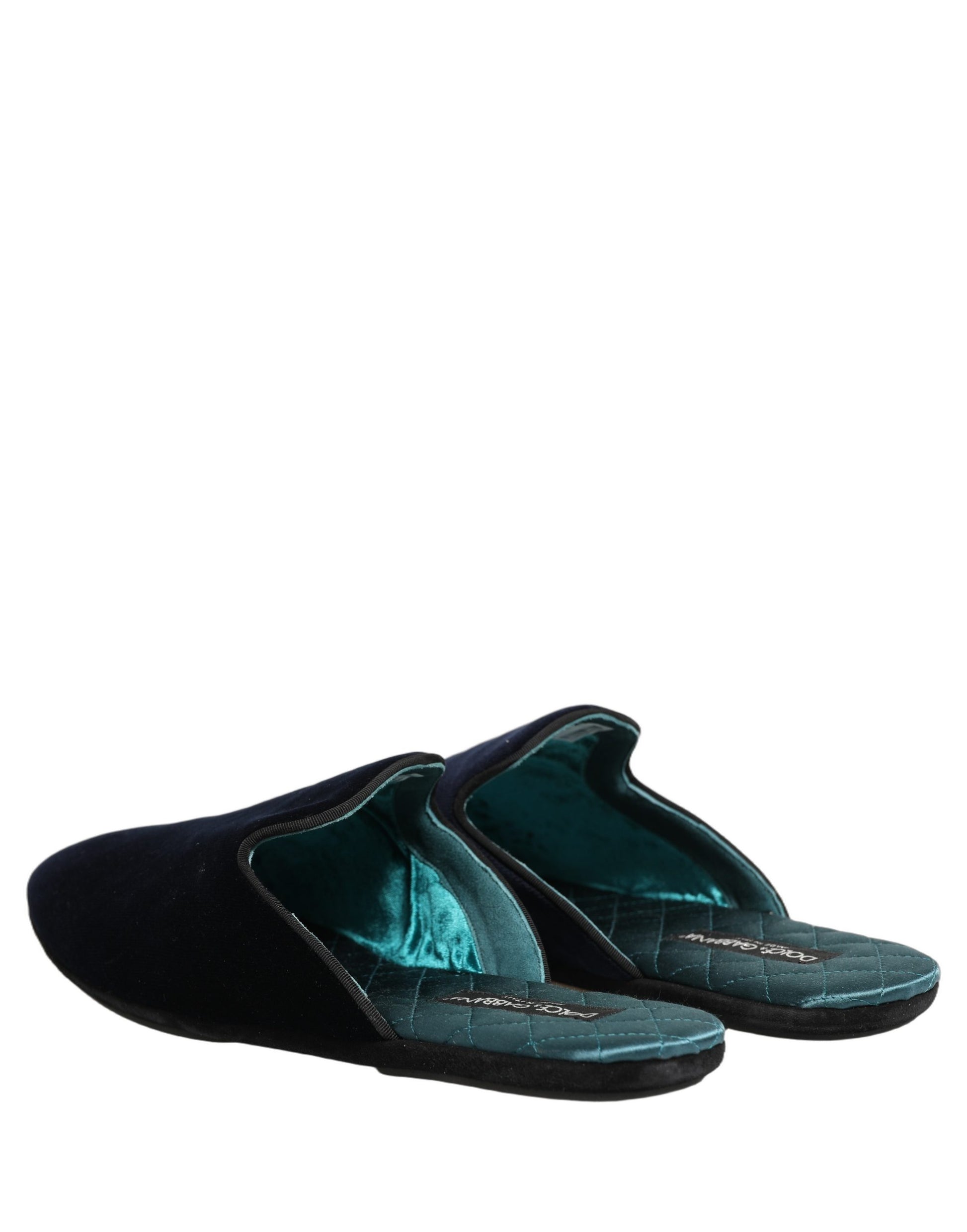 Chaussons Plats Homme Dolce & Gabbana en Daim Bleu Foncé