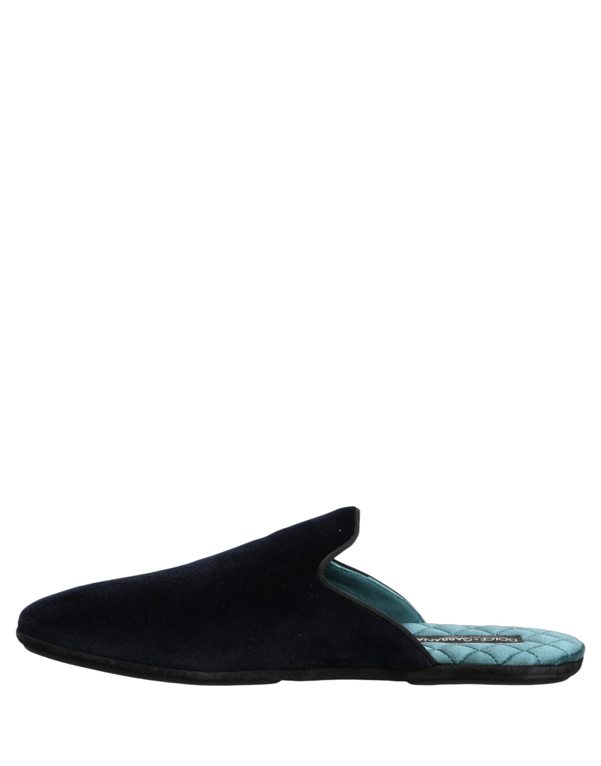 Chaussons Plats Homme Dolce & Gabbana en Daim Bleu Foncé