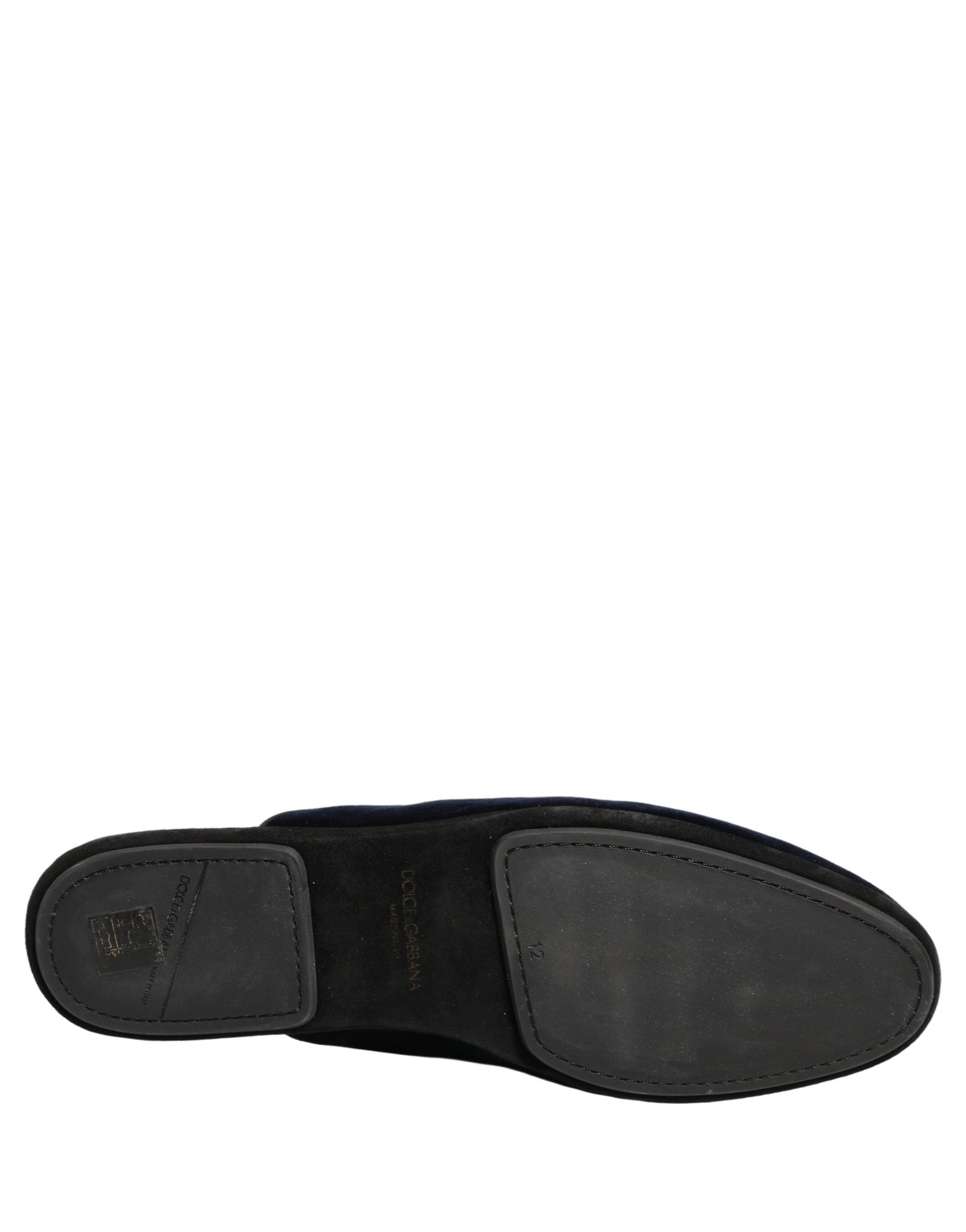 Chaussons Plats Homme Dolce & Gabbana en Daim Bleu Foncé