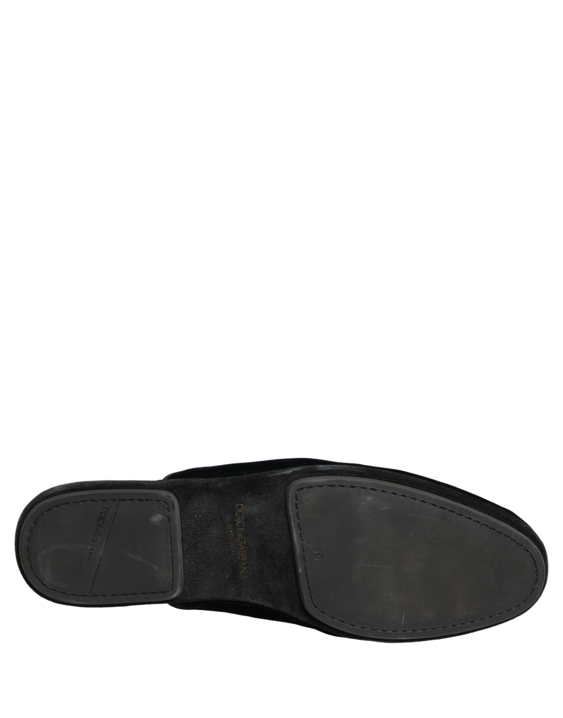Chaussons Plats Homme Dolce & Gabbana en Daim Bleu Foncé