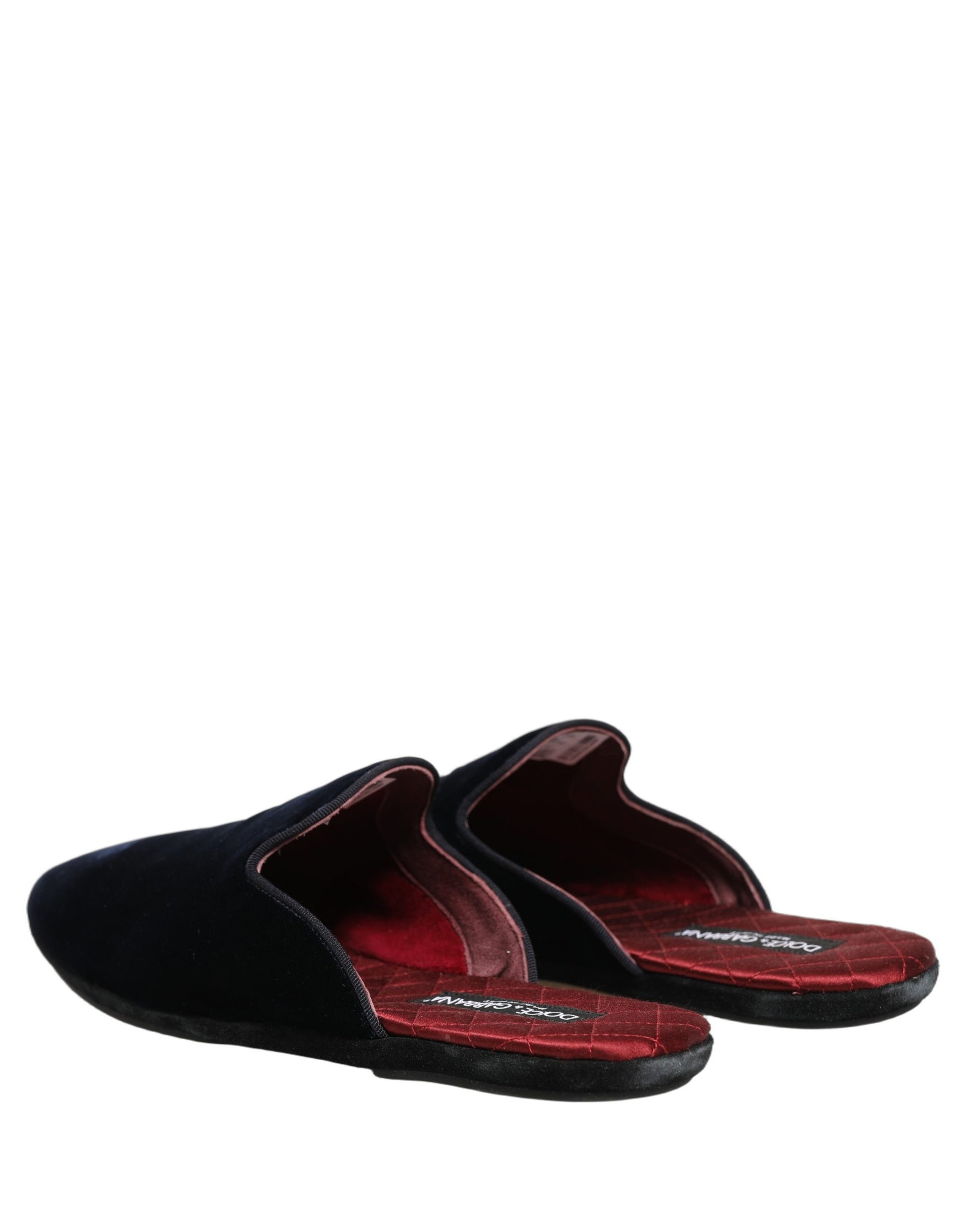 Chaussons Plats Homme Dolce & Gabbana en Daim Bleu Foncé