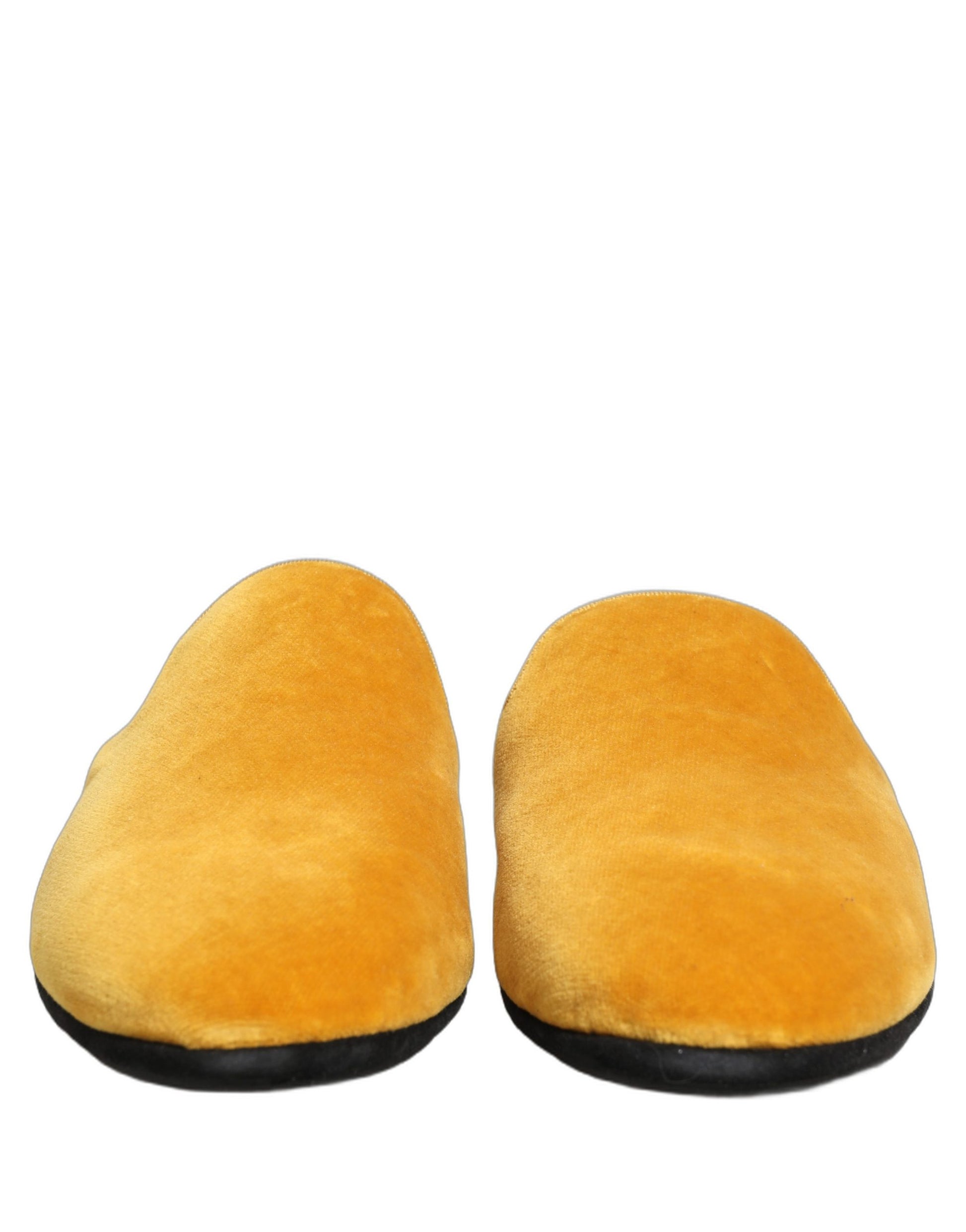 Mules plates en daim jaune Dolce & Gabbana pour homme