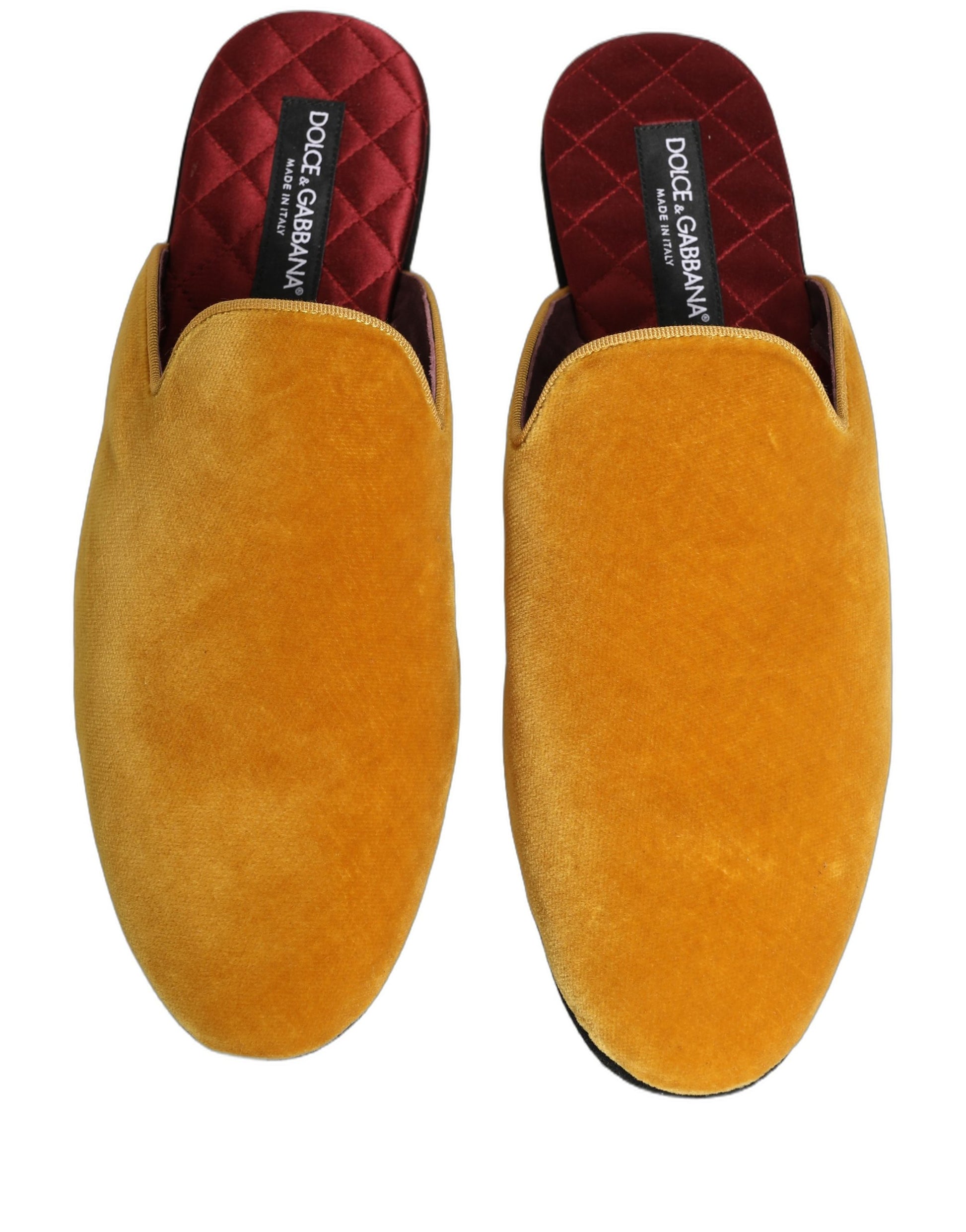 Mules plates en daim jaune Dolce & Gabbana pour homme