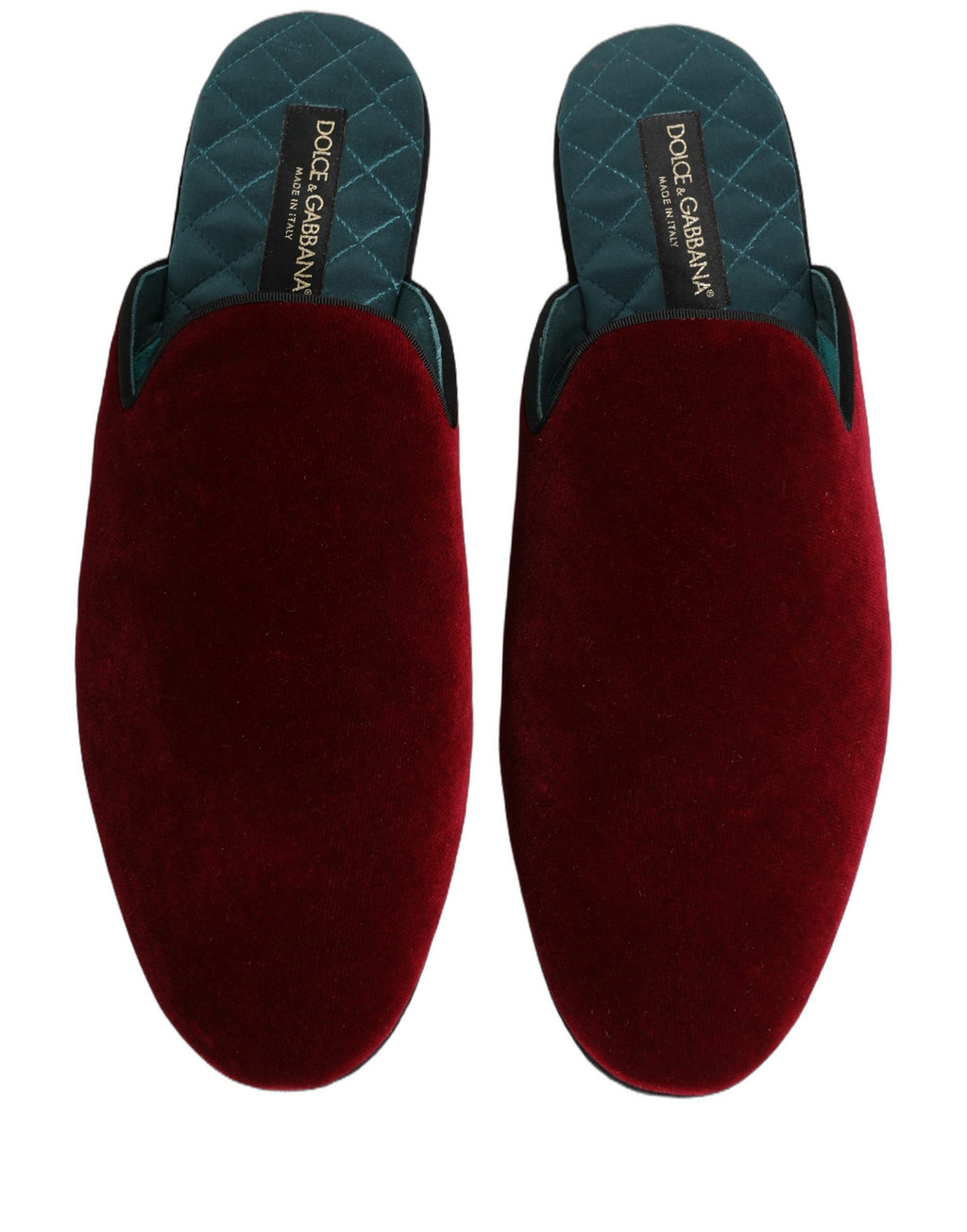 Mules plates homme en daim rouge Dolce & Gabbana