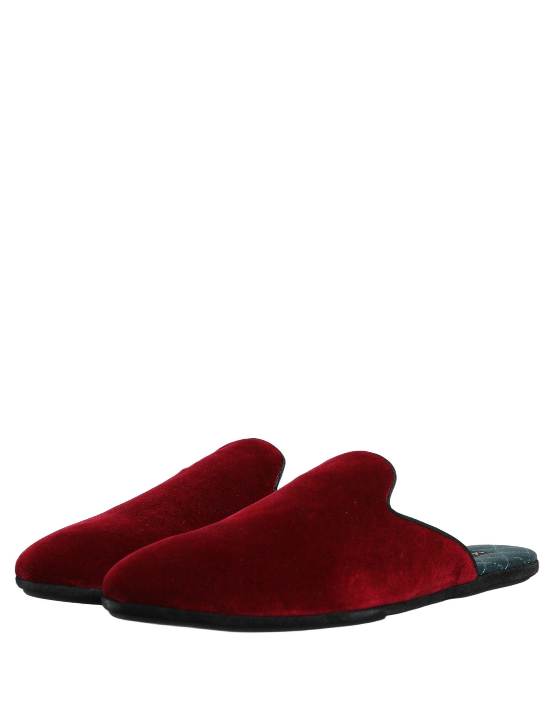 Mules plates homme en daim rouge Dolce & Gabbana