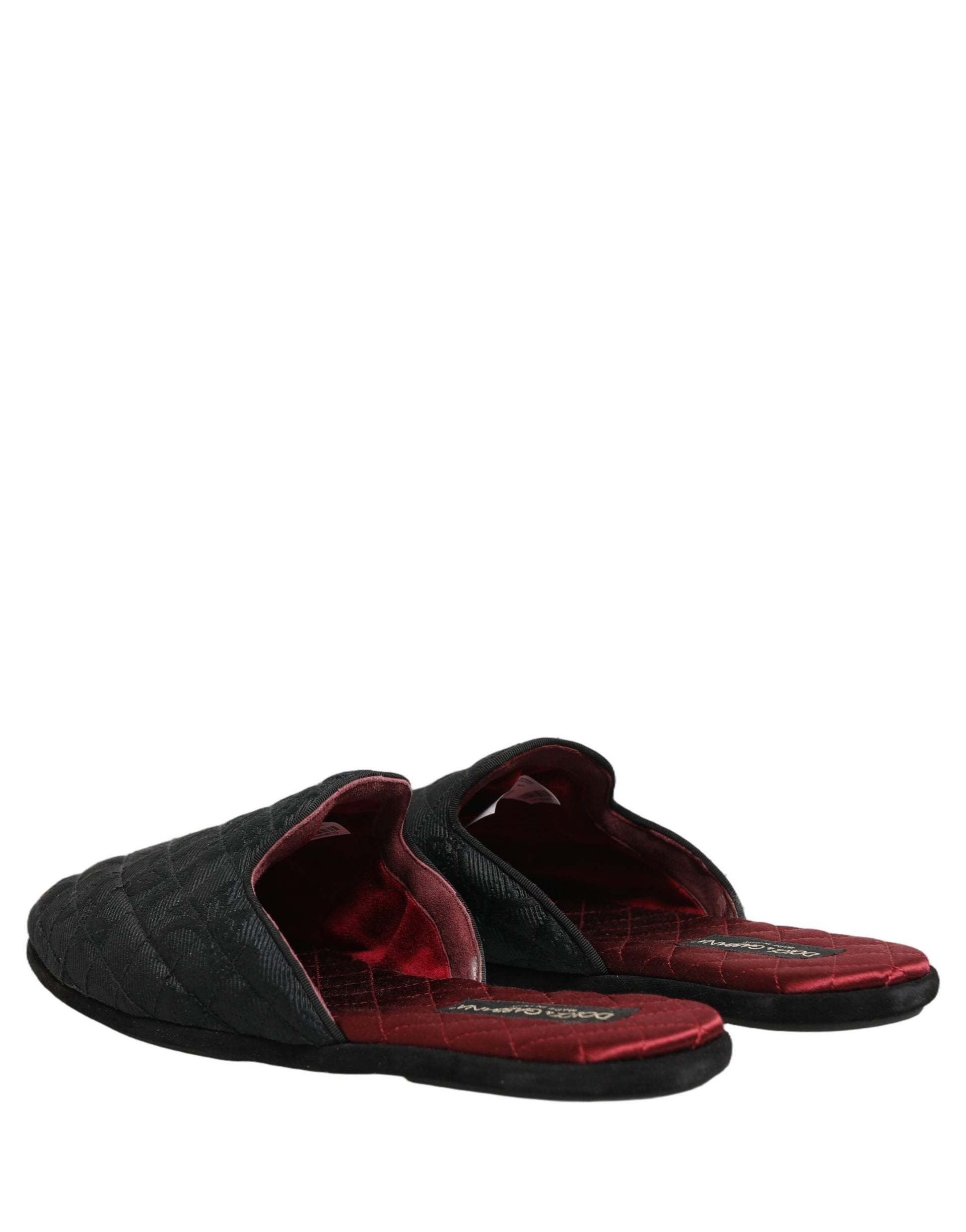 Dolce & Gabbana Claquettes Chaussons Brodés Floraux Noirs