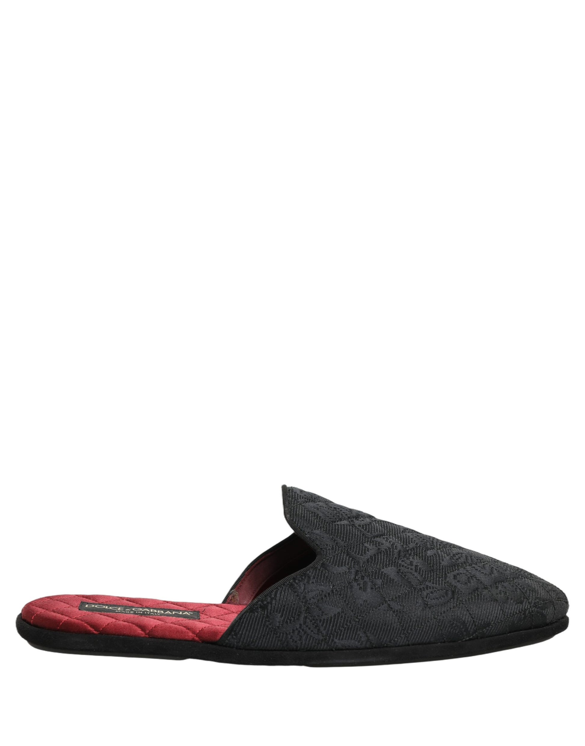 Dolce & Gabbana Claquettes Chaussons Brodés Floraux Noirs