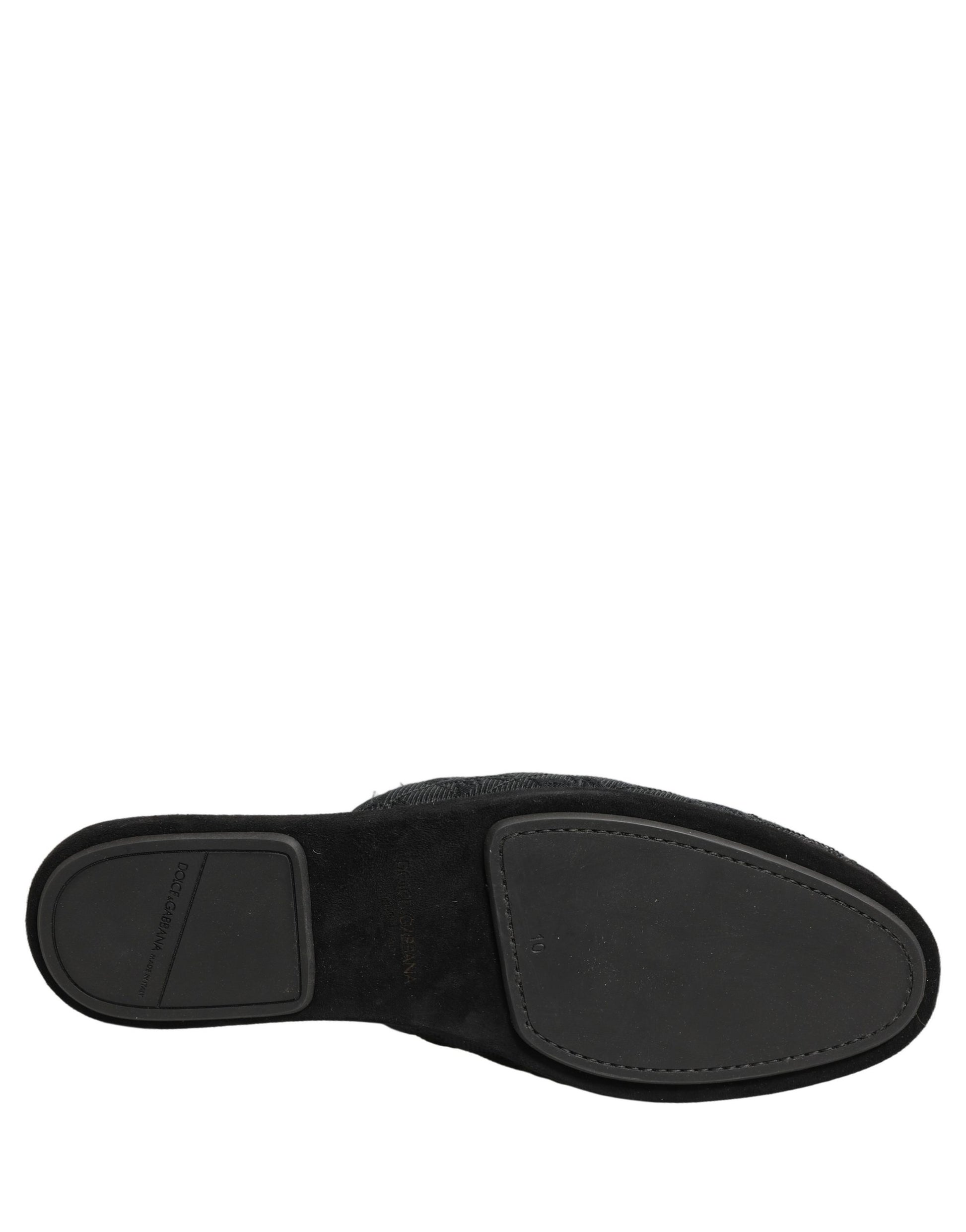 Dolce & Gabbana Claquettes Chaussons Brodés Floraux Noirs