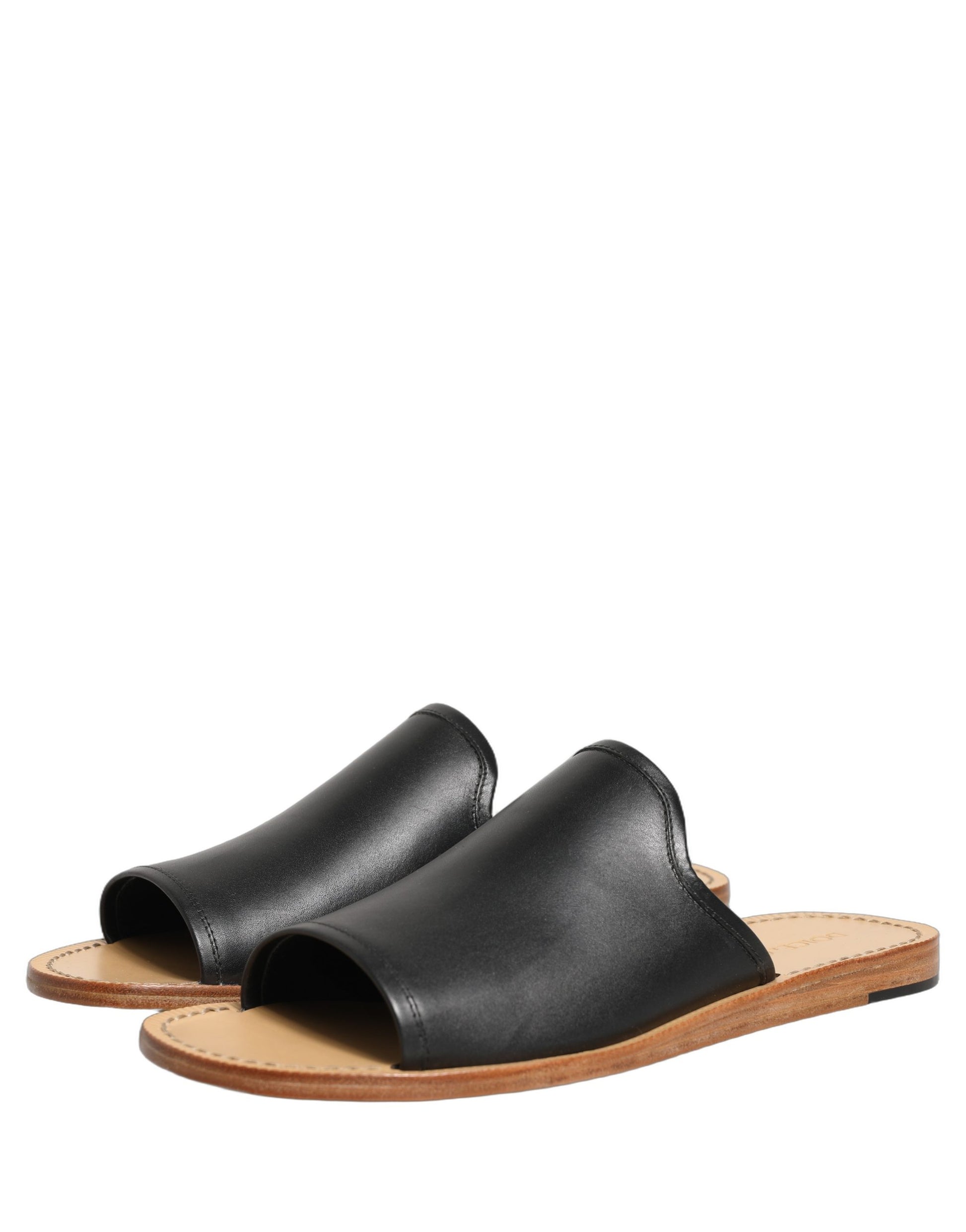 Dolce & Gabbana Claquettes Sandales Plates en Cuir Marron pour Homme