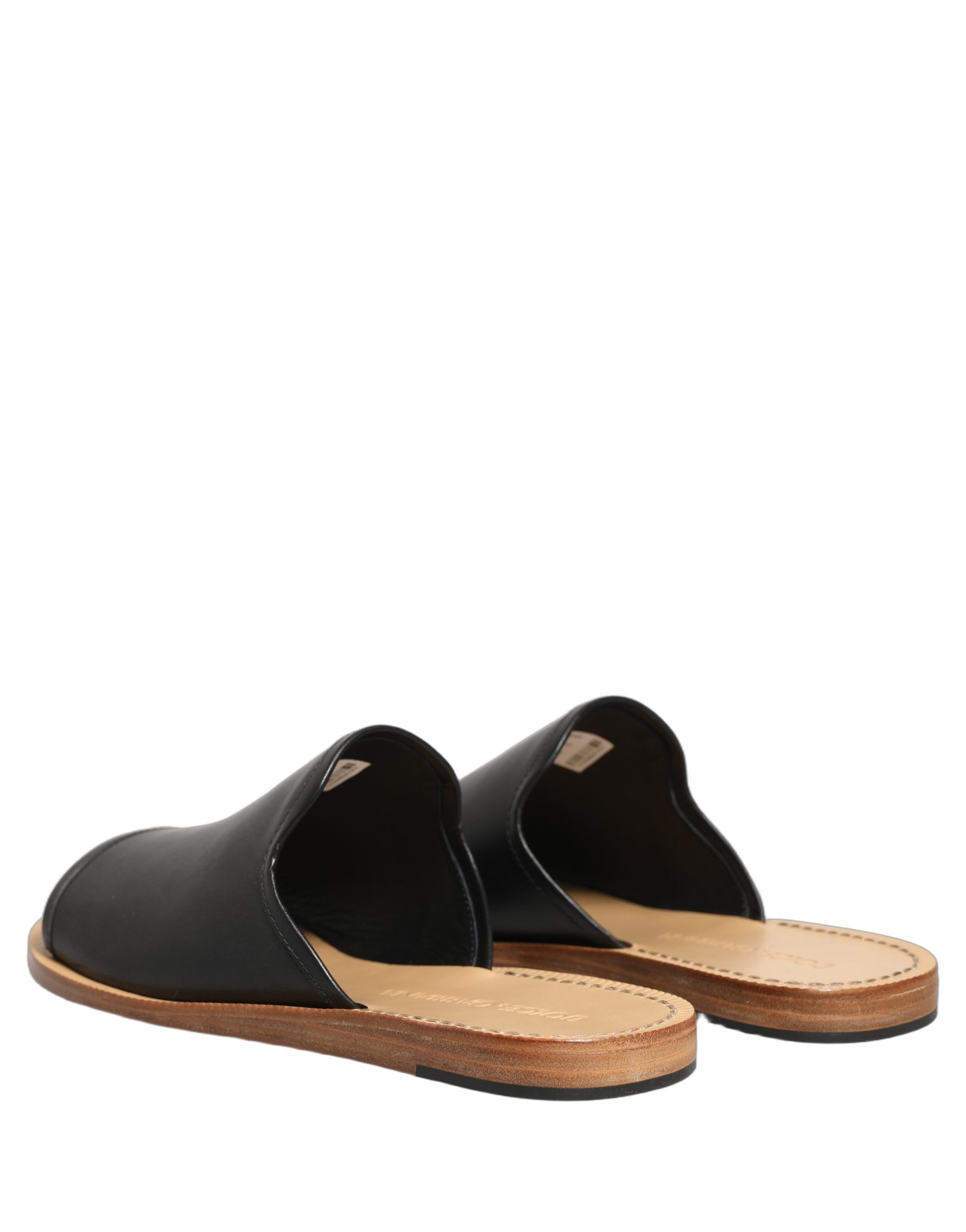 Dolce & Gabbana Claquettes Sandales Plates en Cuir Marron pour Homme