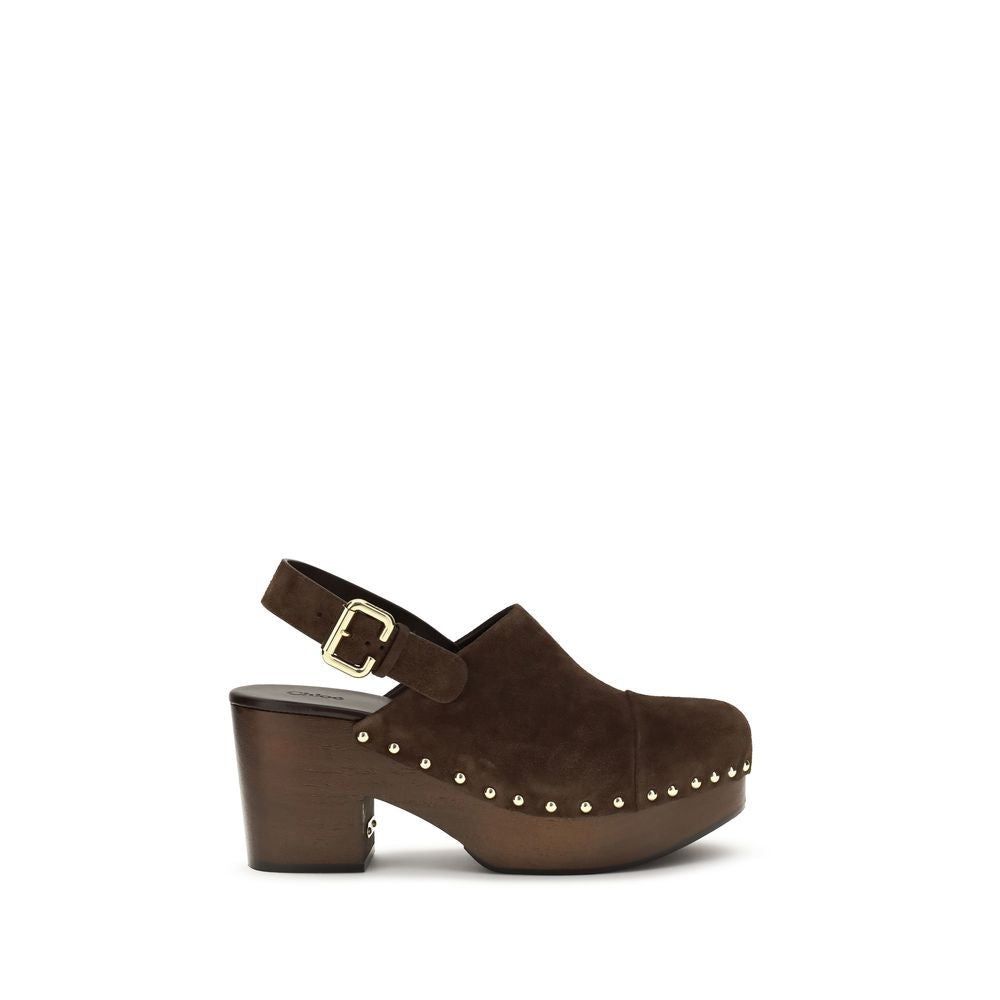Sabots Chloé en cuir de veau marron Bos Taurus