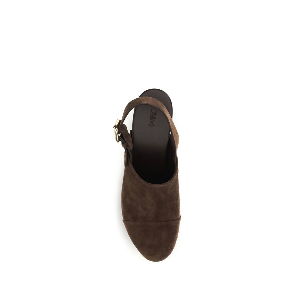 Sabots Chloé en cuir de veau marron Bos Taurus