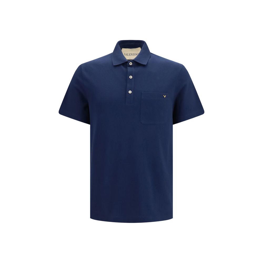 Polo Valentino en coton bleu