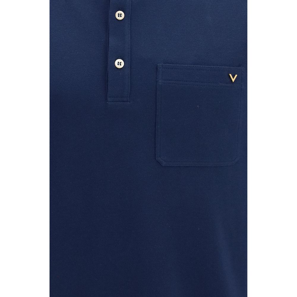 Polo Valentino en coton bleu