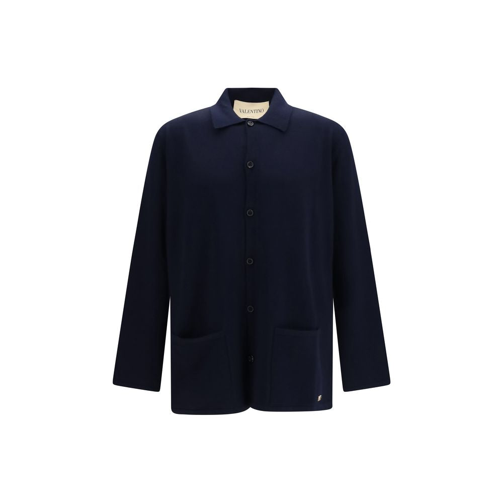 Cardigan en laine bleue Valentino Aries