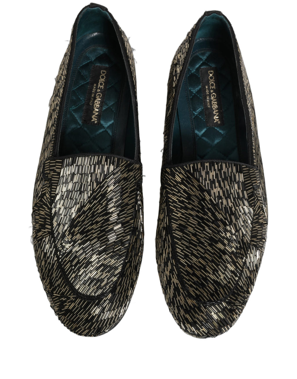 Chaussures mocassins Dolce & Gabbana ornés noir et argent