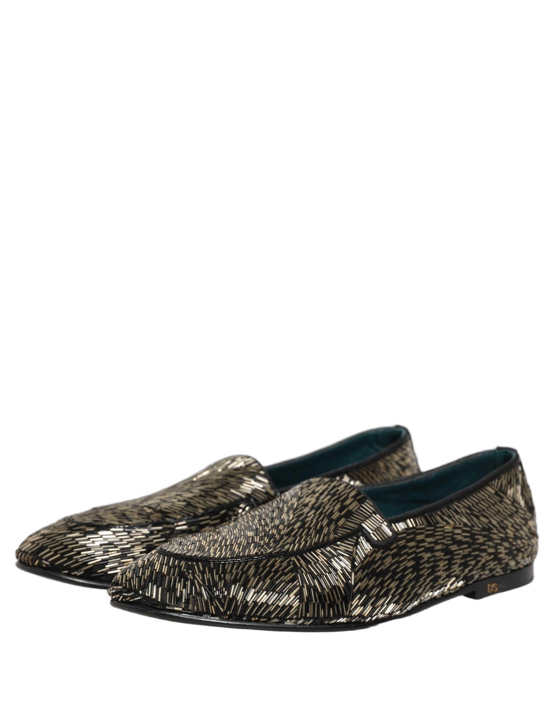 Chaussures mocassins Dolce & Gabbana ornés noir et argent