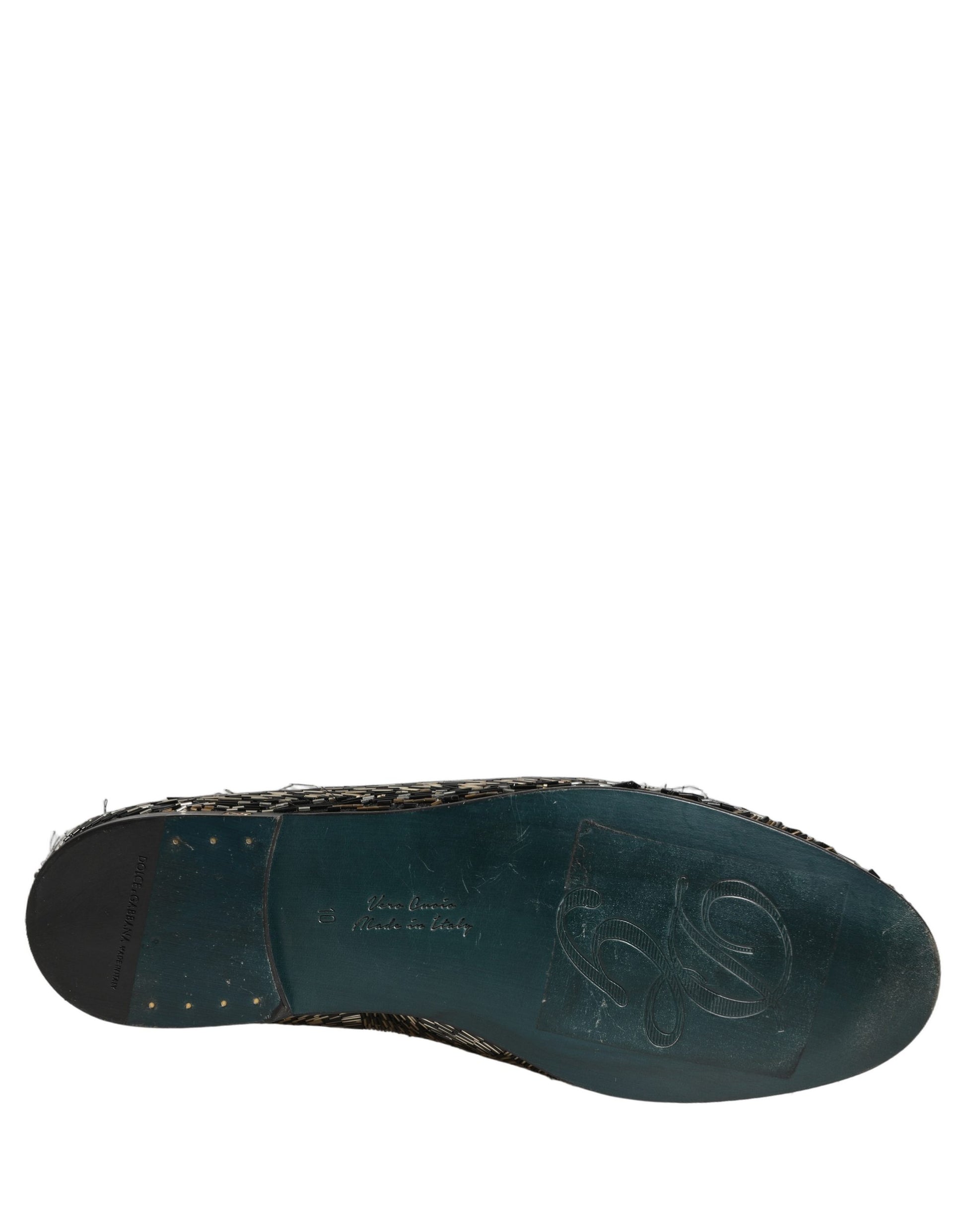 Chaussures mocassins Dolce & Gabbana ornés noir et argent