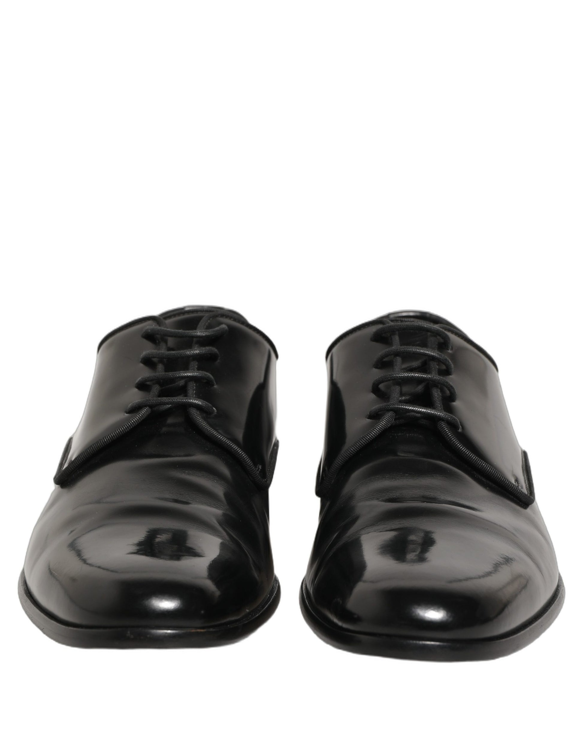 Dolce & Gabbana Black Leather Men Derby Dress Formal Shoes