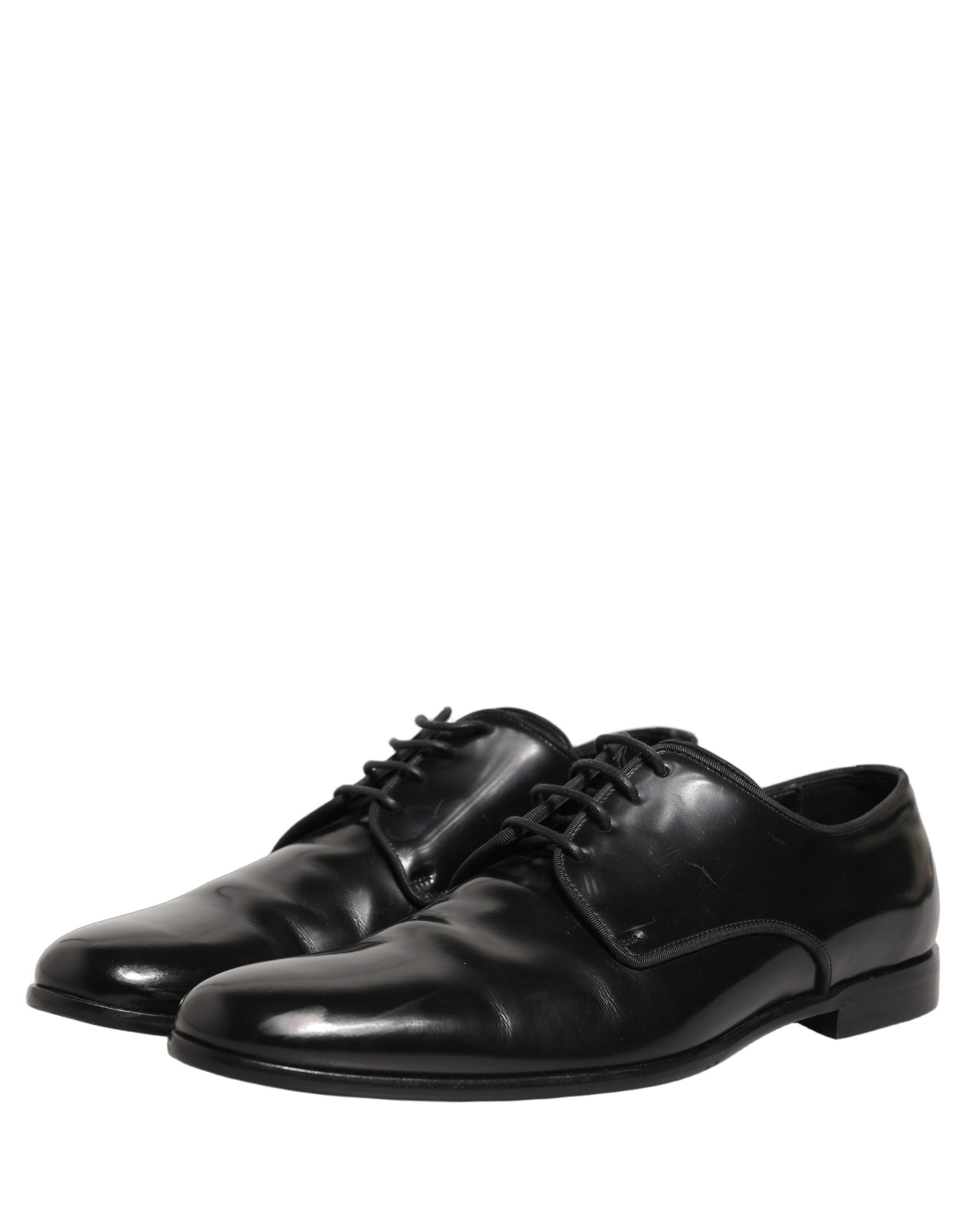 Dolce & Gabbana Black Leather Men Derby Dress Formal Shoes