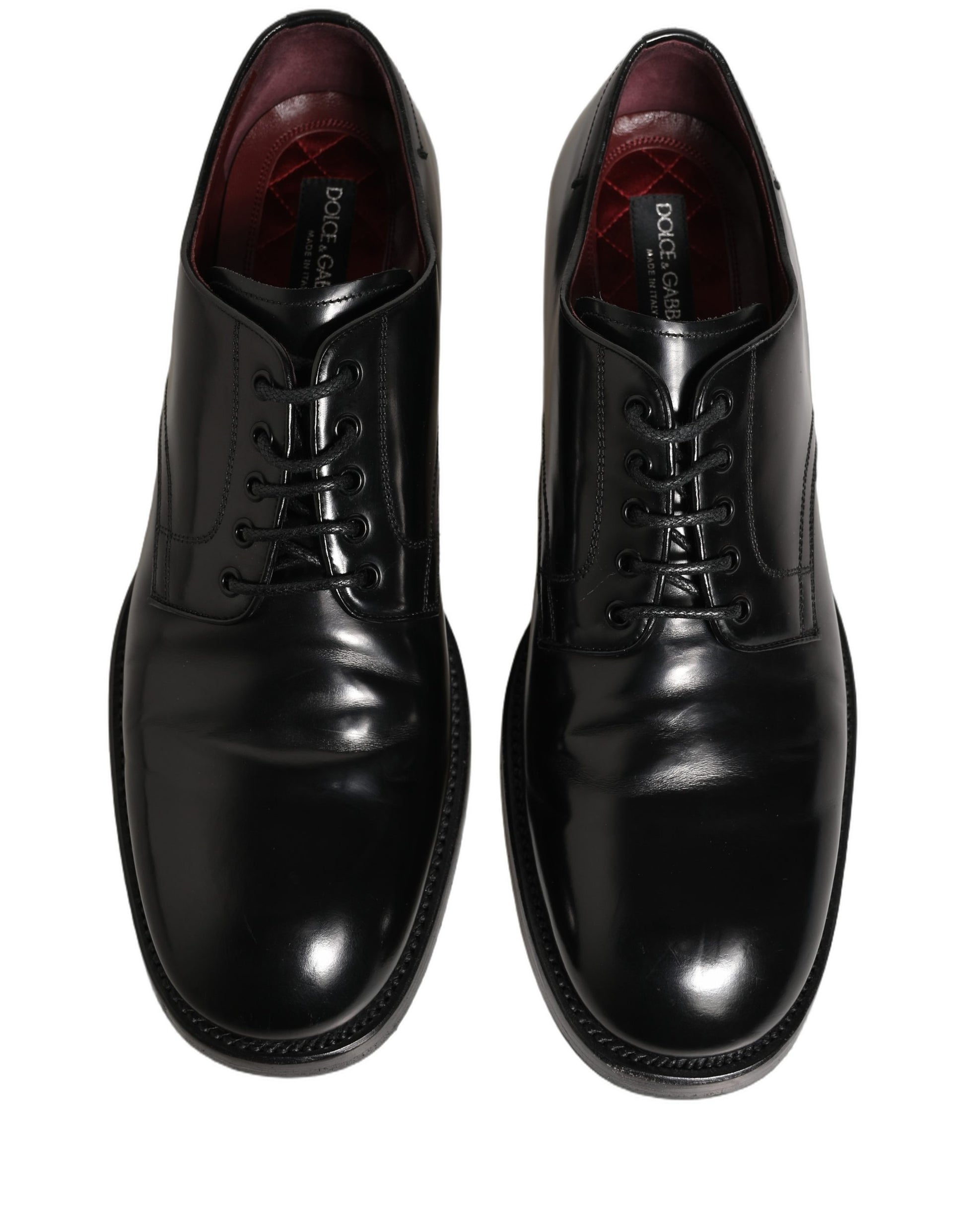 Chaussures habillées de ville Dolce & Gabbana Derby en cuir noir pour hommes