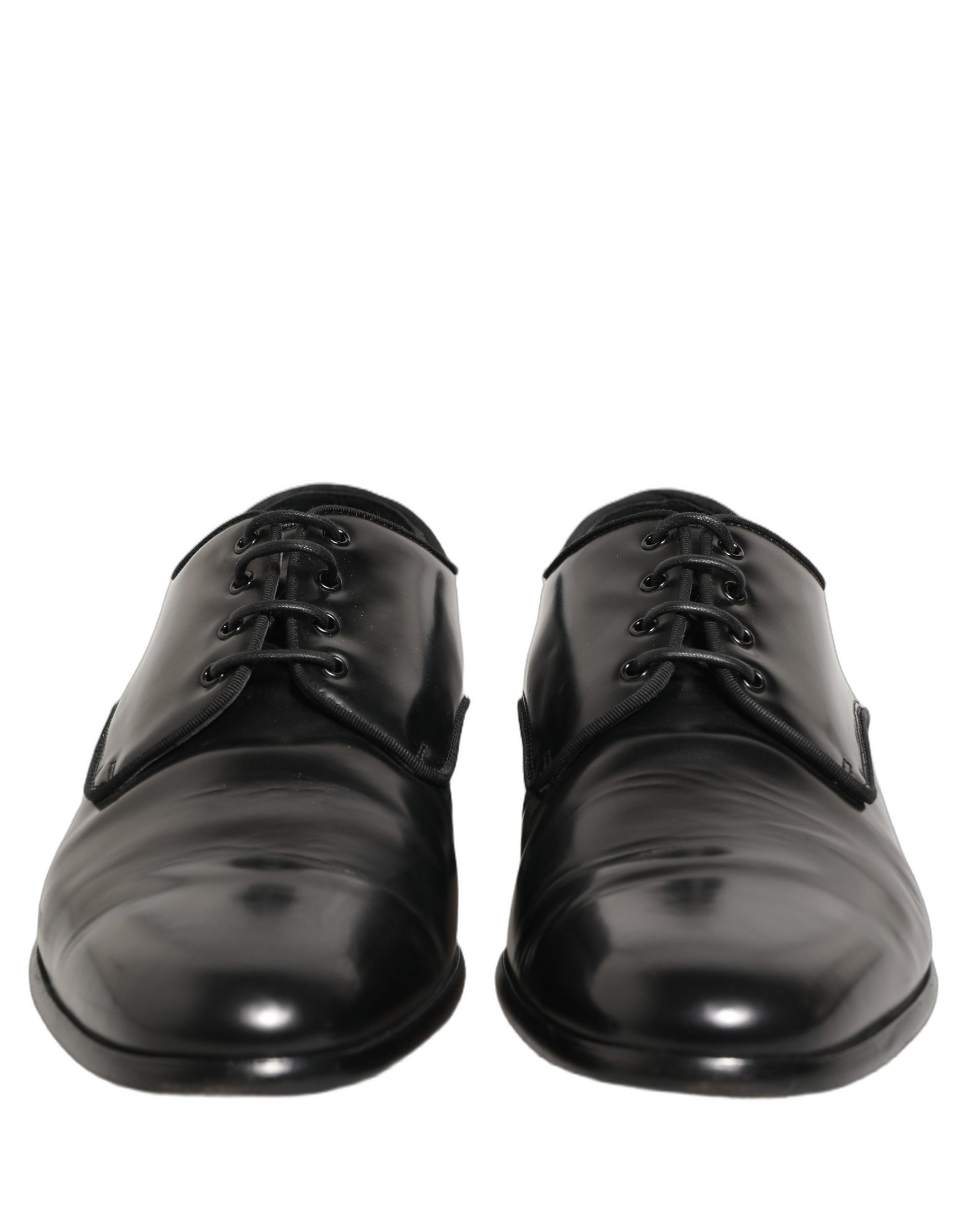 Dolce & Gabbana Black Leather Men Derby Dress Formal Shoes