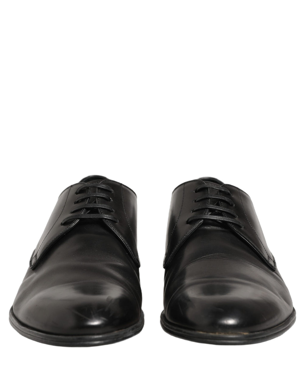 Robe Dolce & Gabbana Chaussures Derby à Lacets en Cuir Noir