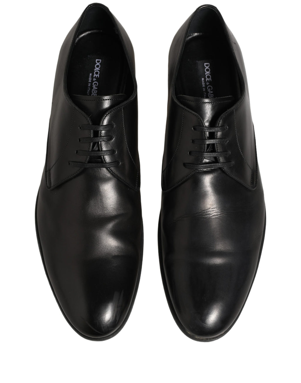 Robe Dolce & Gabbana Chaussures Derby à Lacets en Cuir Noir