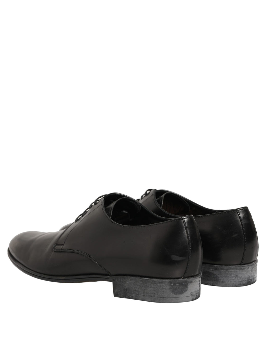 Robe Dolce & Gabbana Chaussures Derby à Lacets en Cuir Noir