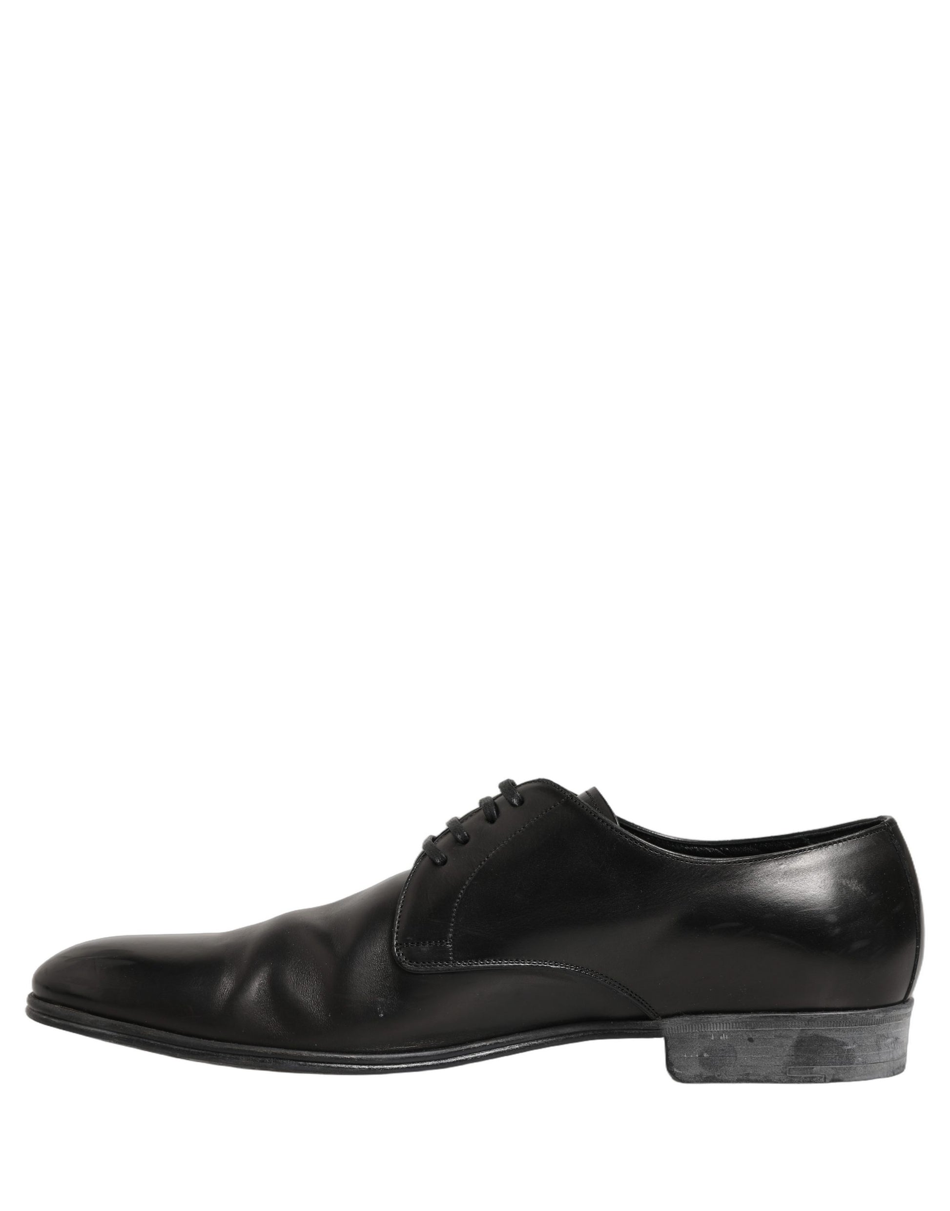 Robe Dolce & Gabbana Chaussures Derby à Lacets en Cuir Noir