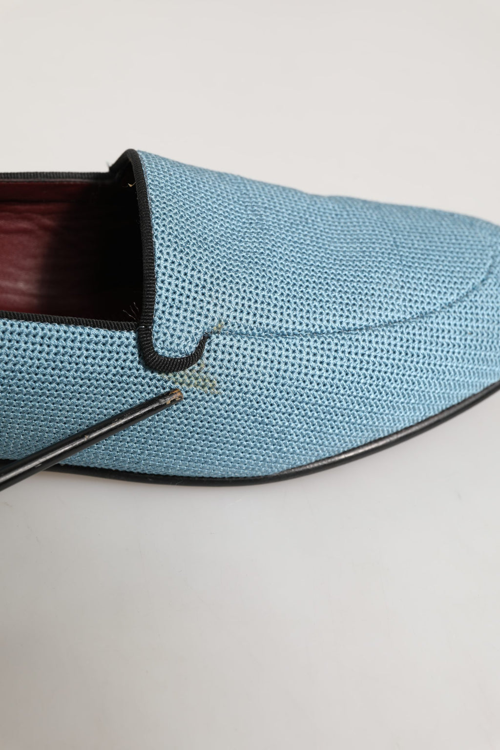 Dolce & Gabbana Blaue geflochtene Herren Slipper Loafer Schuhe