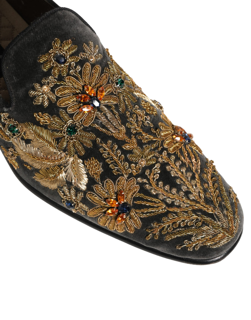 Chaussures Mocassins Dolce & Gabbana en Velours Noir Orné