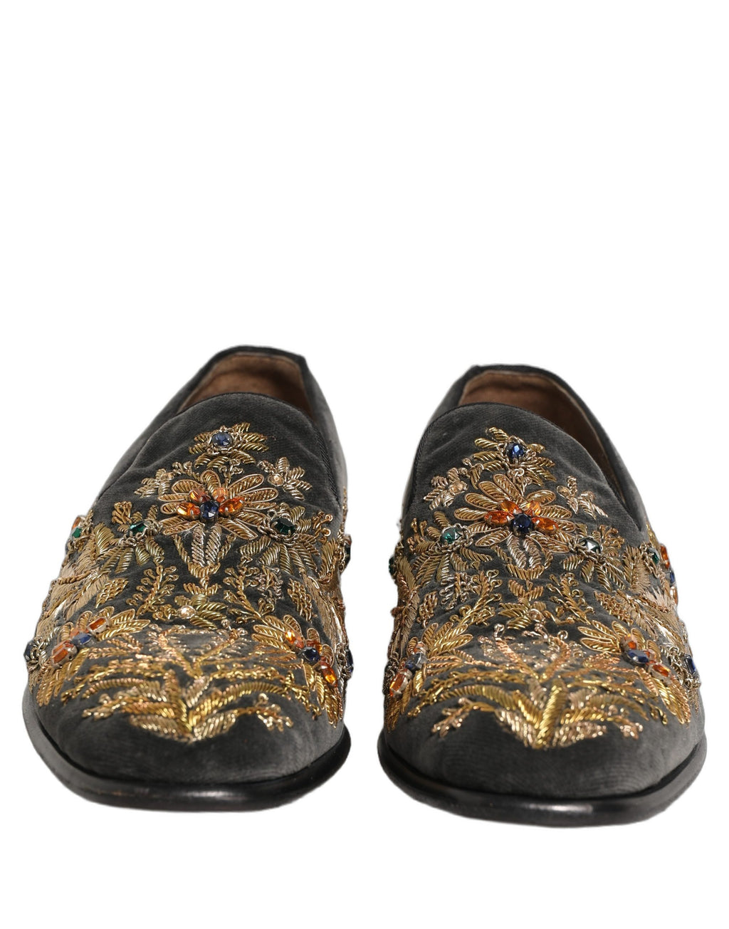 Chaussures Mocassins Dolce & Gabbana en Velours Noir Orné