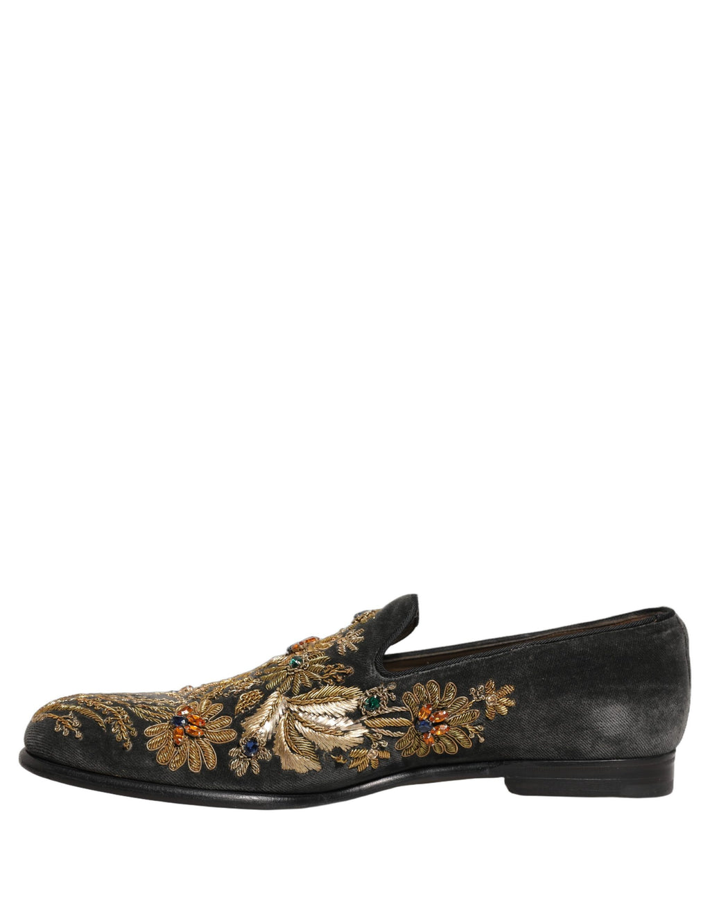 Chaussures Mocassins Dolce & Gabbana en Velours Noir Orné
