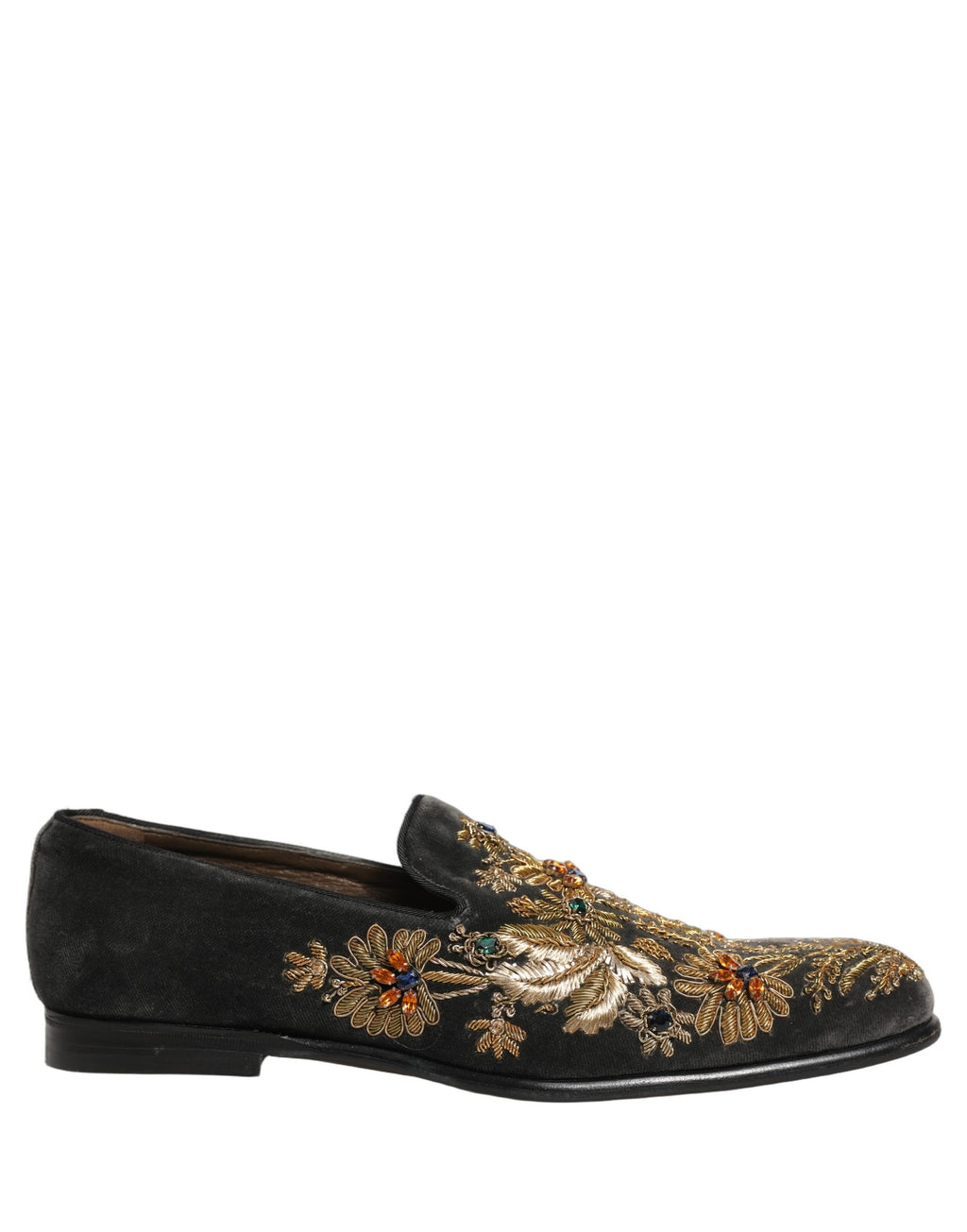 Chaussures Mocassins Dolce & Gabbana en Velours Noir Orné