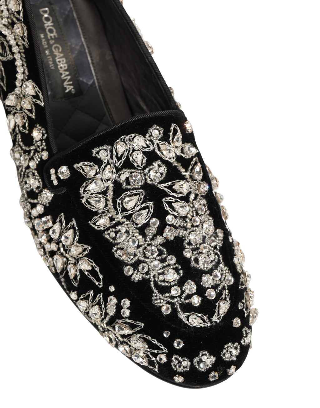 Chaussures Mocassins Dolce & Gabbana en Velours Noir Orné