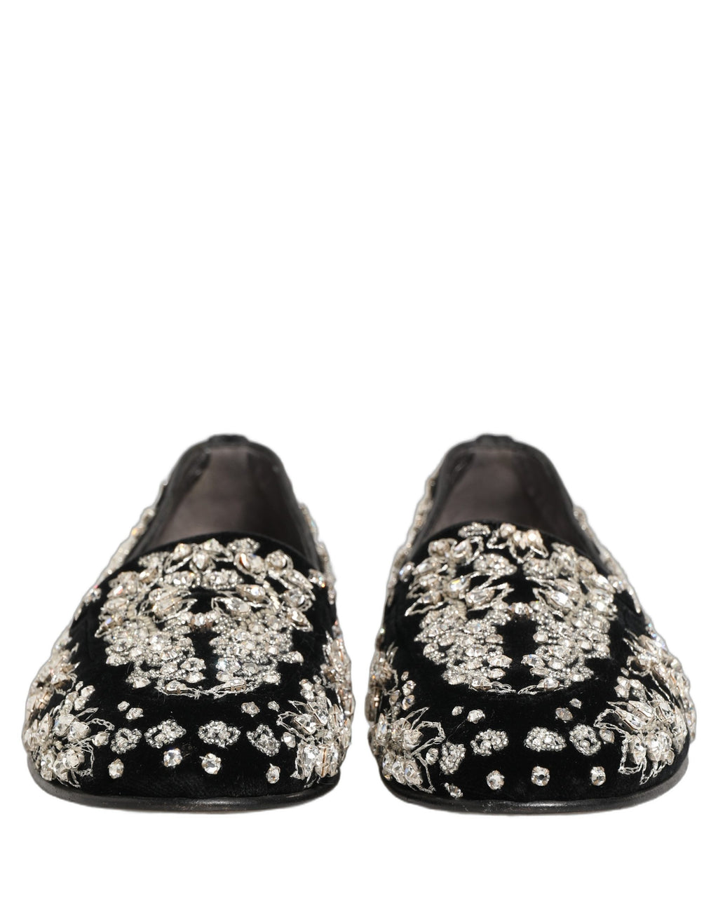 Chaussures Mocassins Dolce & Gabbana en Velours Noir Orné