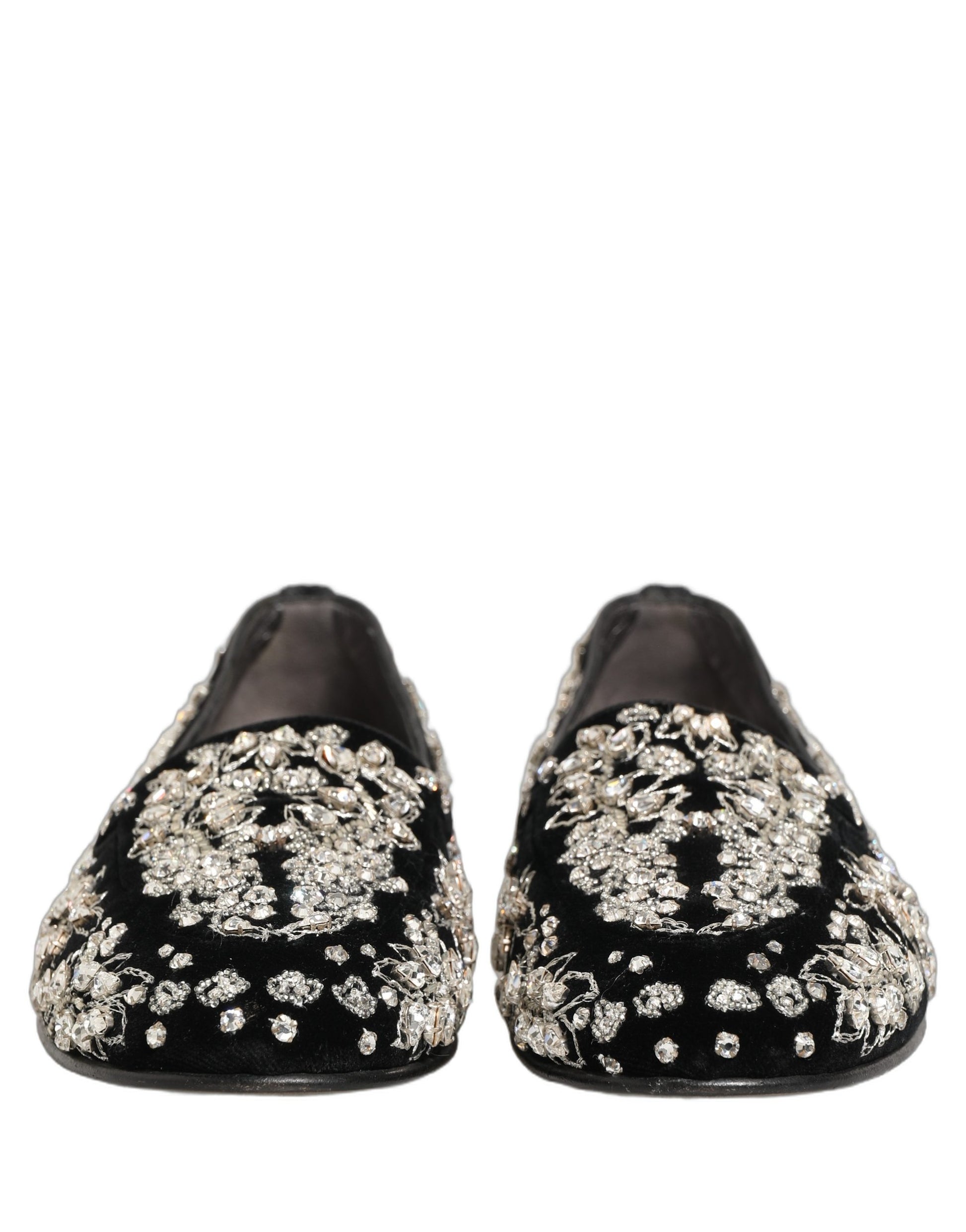 Chaussures Mocassins Dolce & Gabbana en Velours Noir Orné