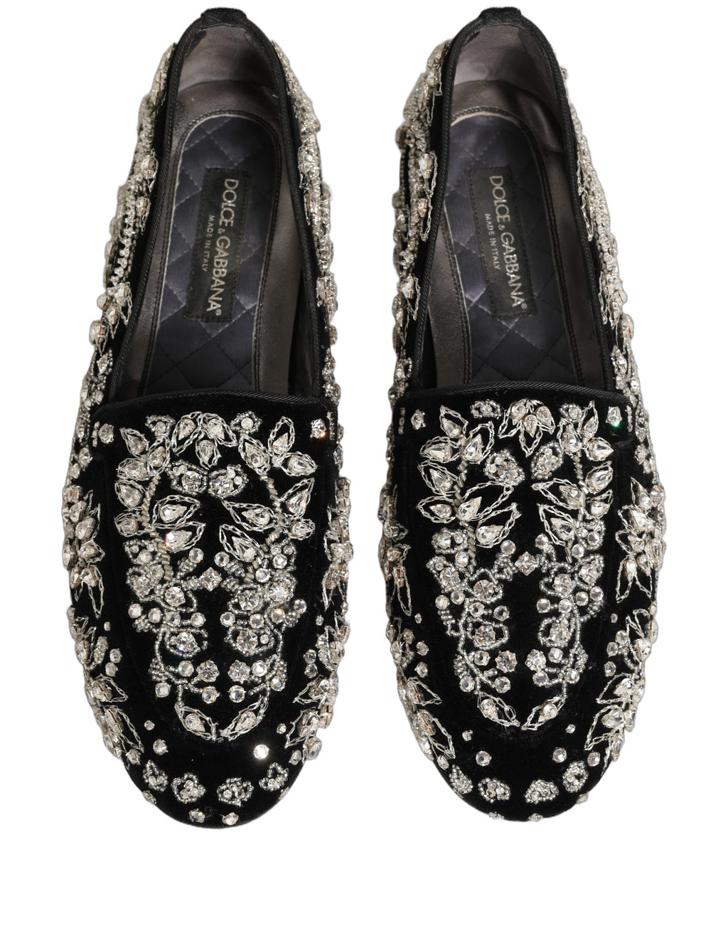Chaussures Mocassins Dolce & Gabbana en Velours Noir Orné