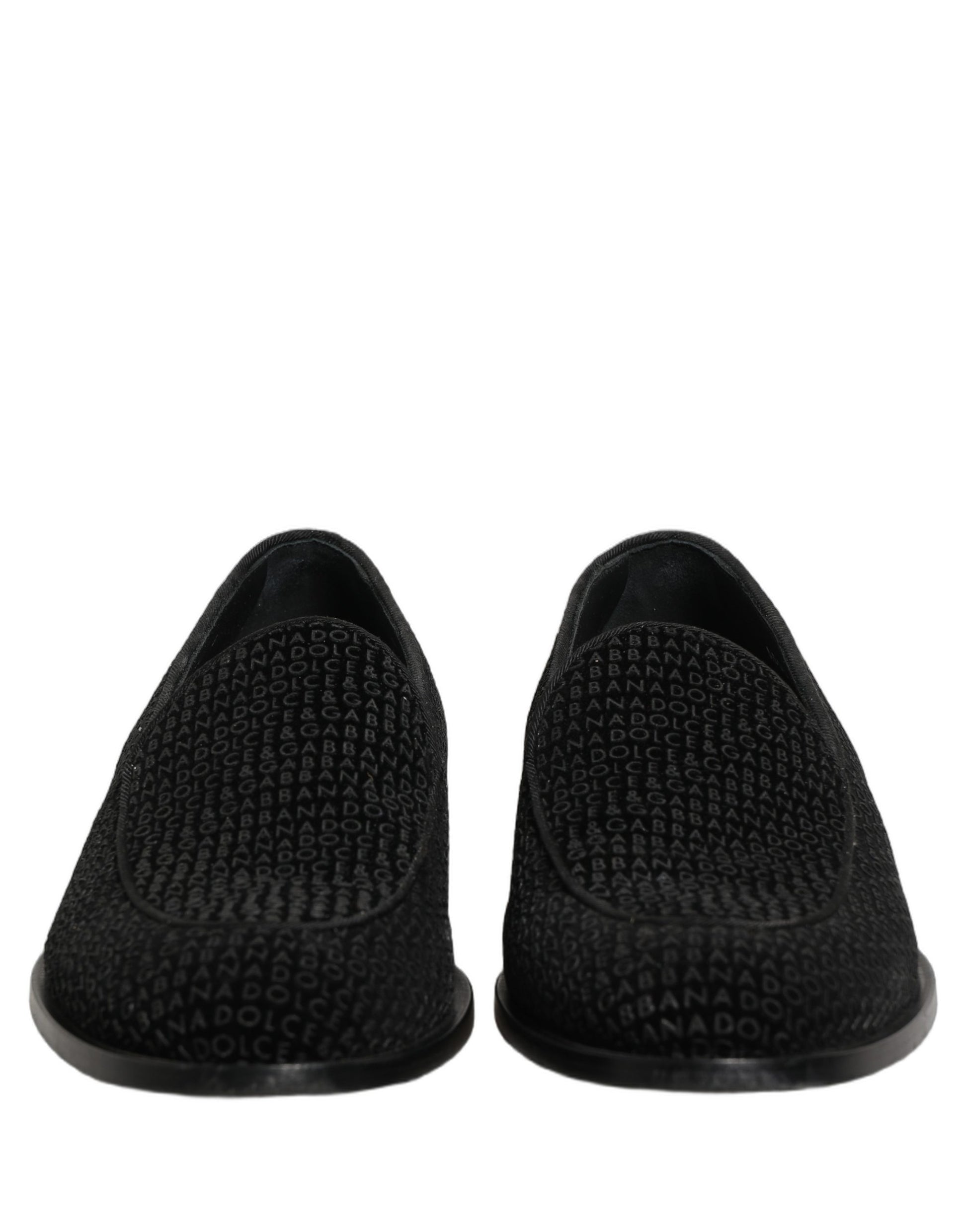 Chaussures habillées mocassins à monogramme logo noir Dolce & Gabbana pour homme