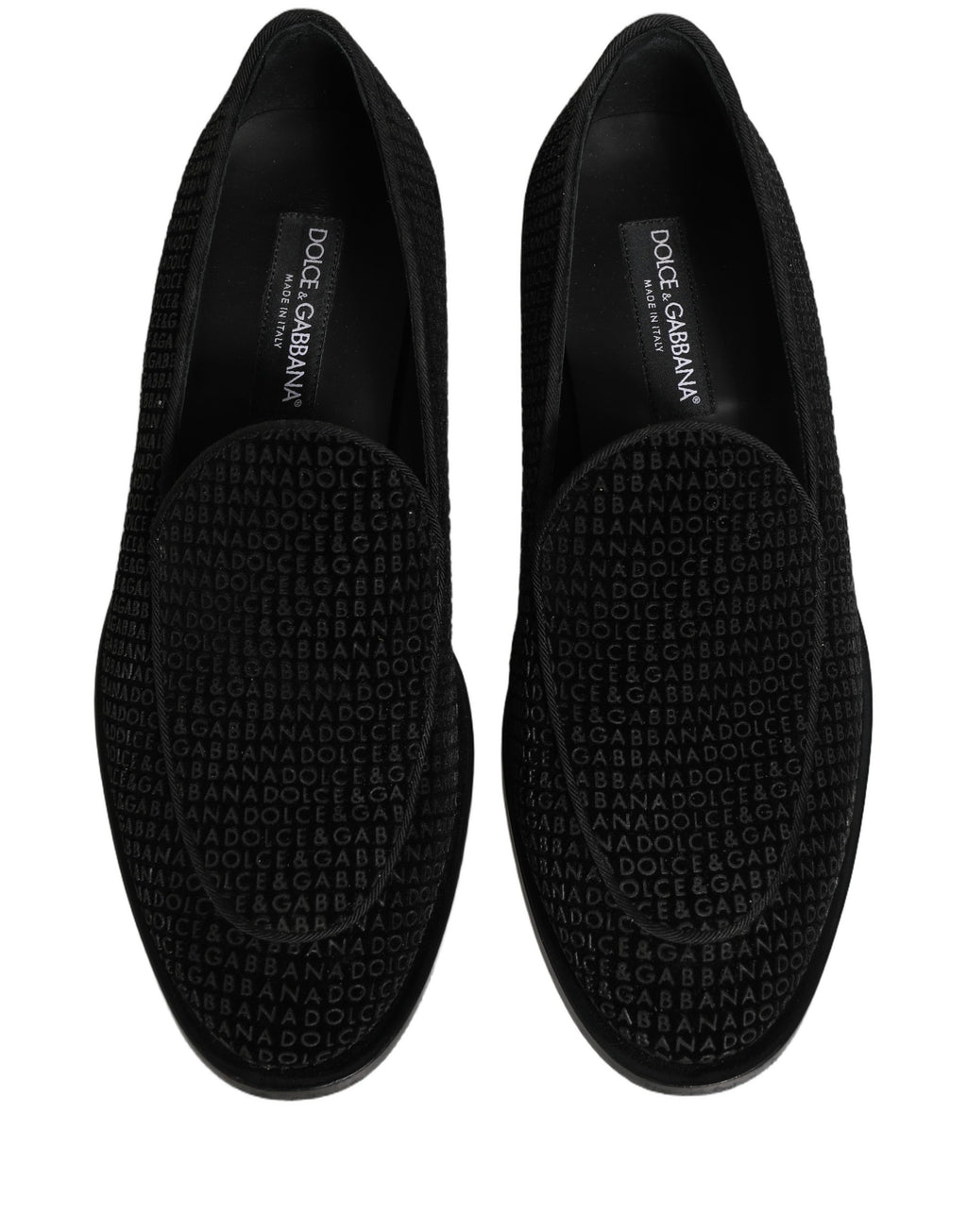 Chaussures habillées mocassins à monogramme logo noir Dolce & Gabbana pour homme