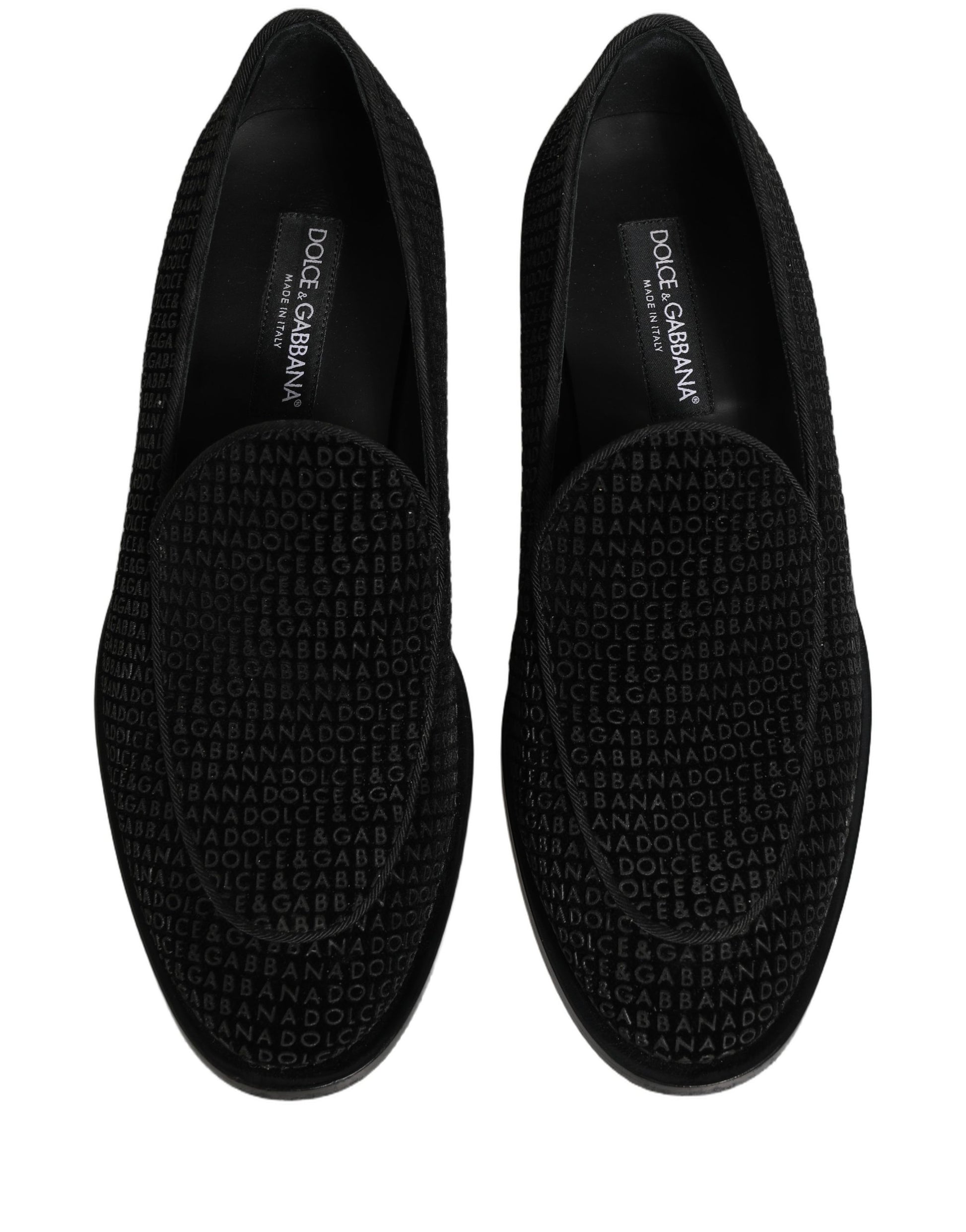 Chaussures habillées mocassins à monogramme logo noir Dolce & Gabbana pour homme