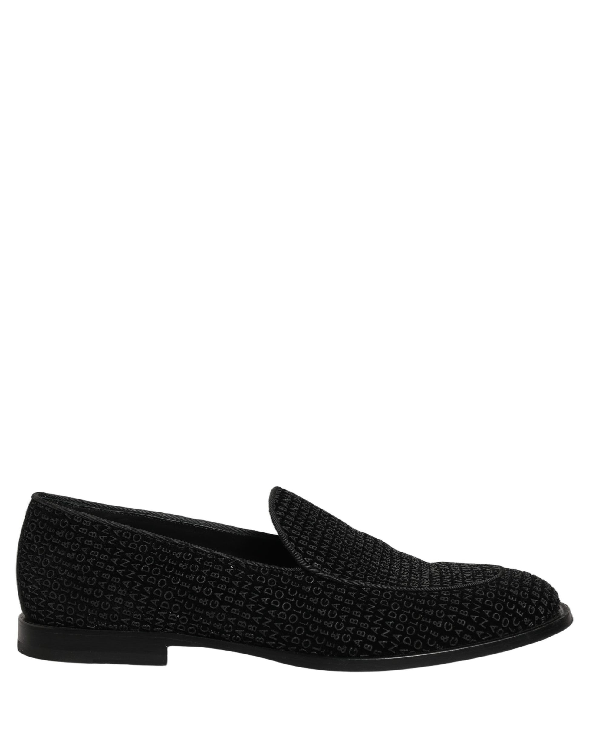 Chaussures habillées mocassins à monogramme logo noir Dolce & Gabbana pour homme