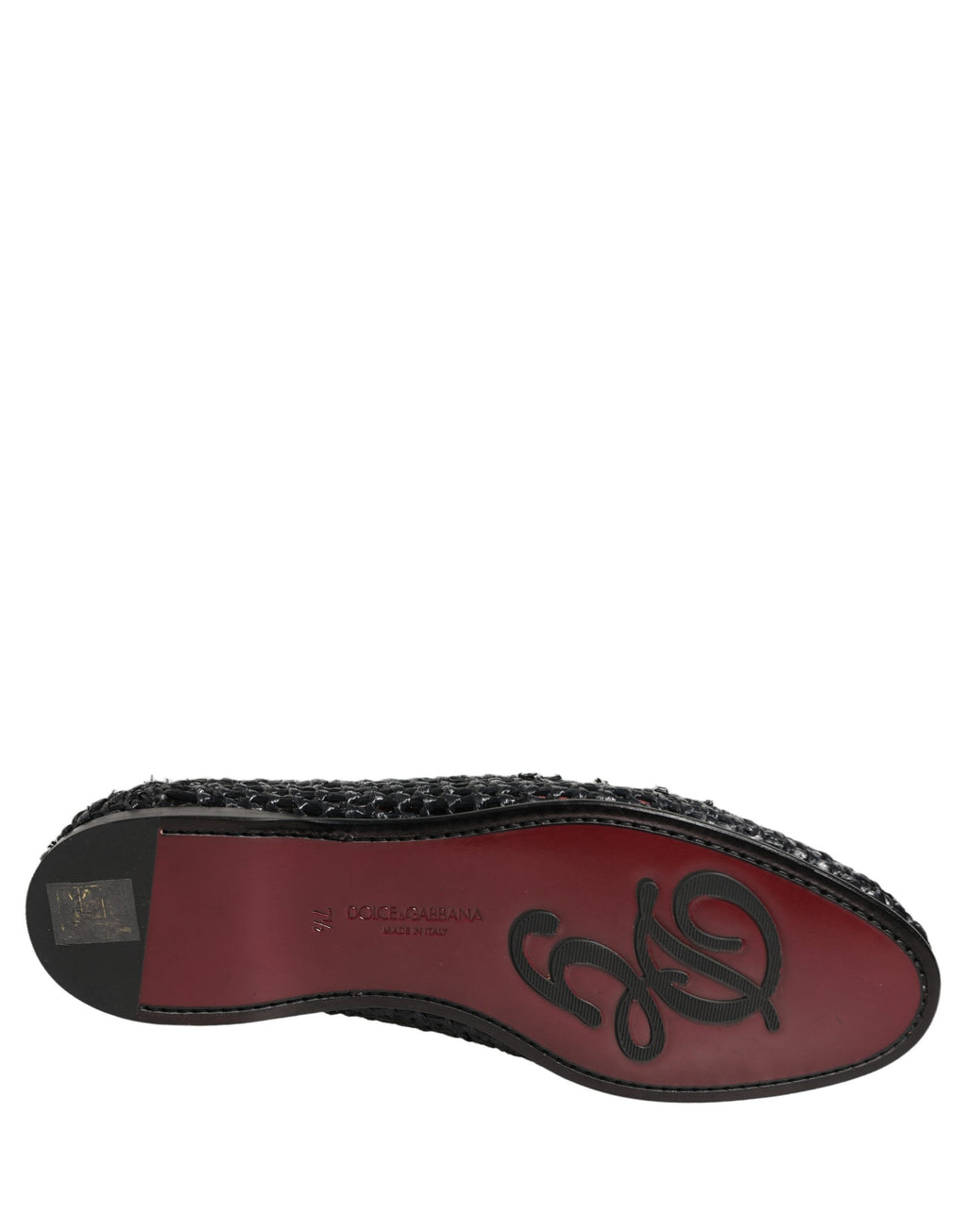 Mocassins à enfiler Dolce & Gabbana en raphia tressé noir