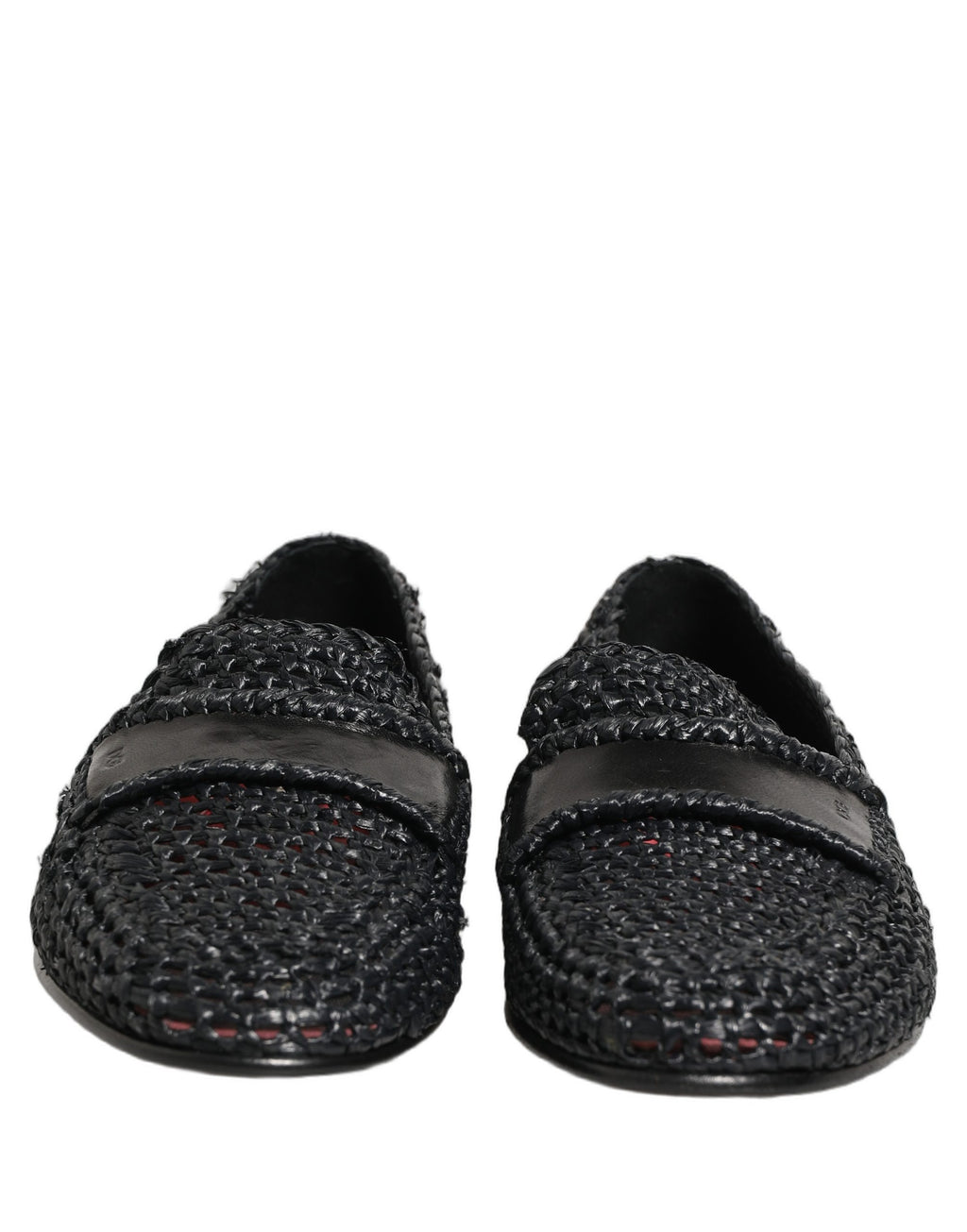 Mocassins à enfiler Dolce & Gabbana en raphia tressé noir
