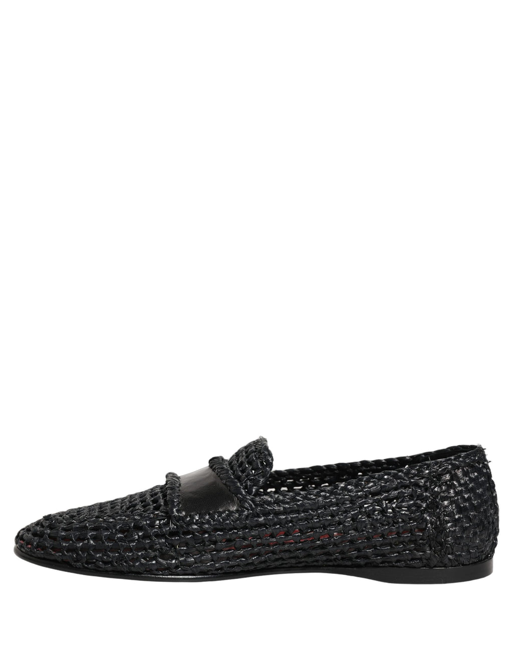 Mocassins à enfiler Dolce & Gabbana en raphia tressé noir