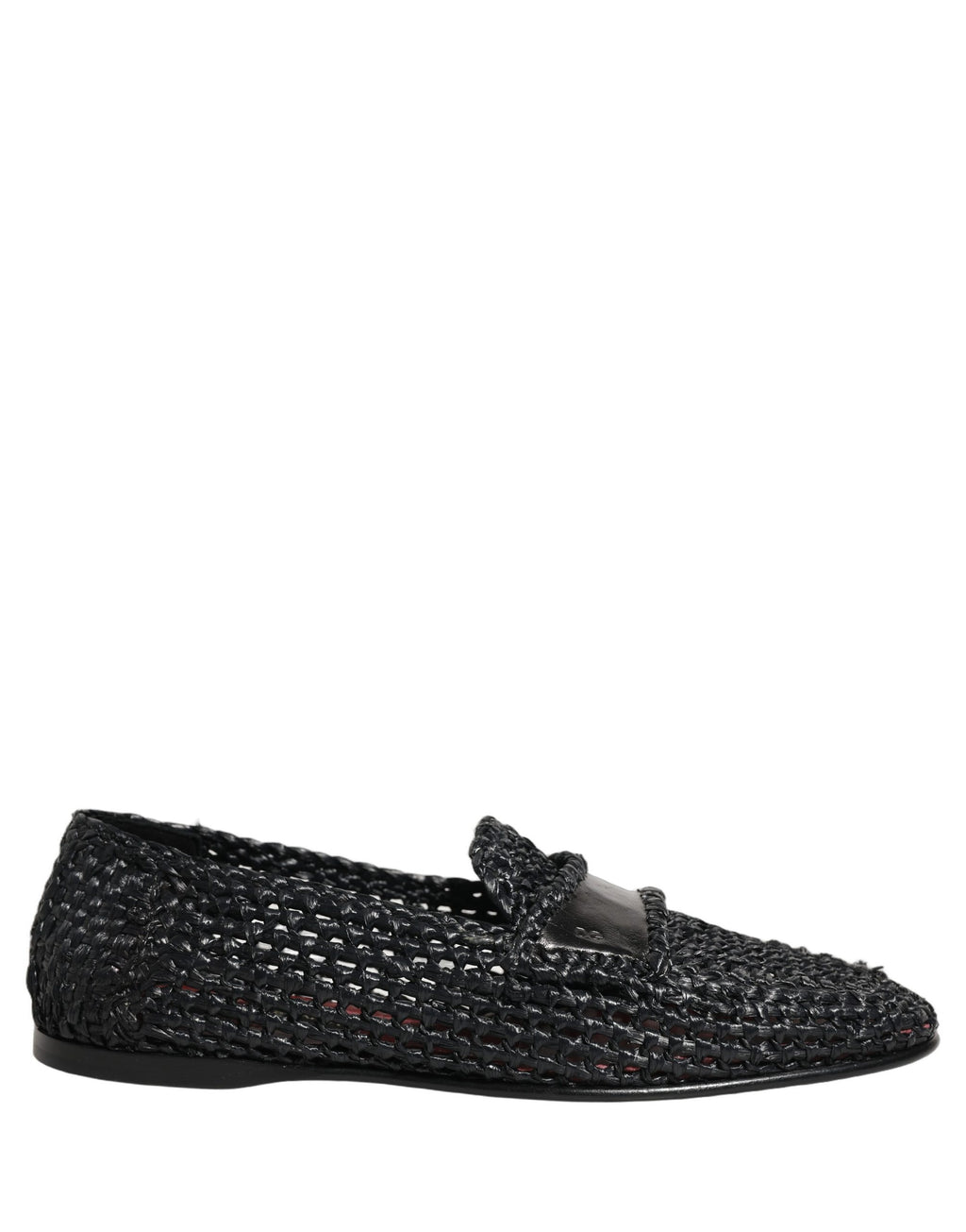 Mocassins à enfiler Dolce & Gabbana en raphia tressé noir