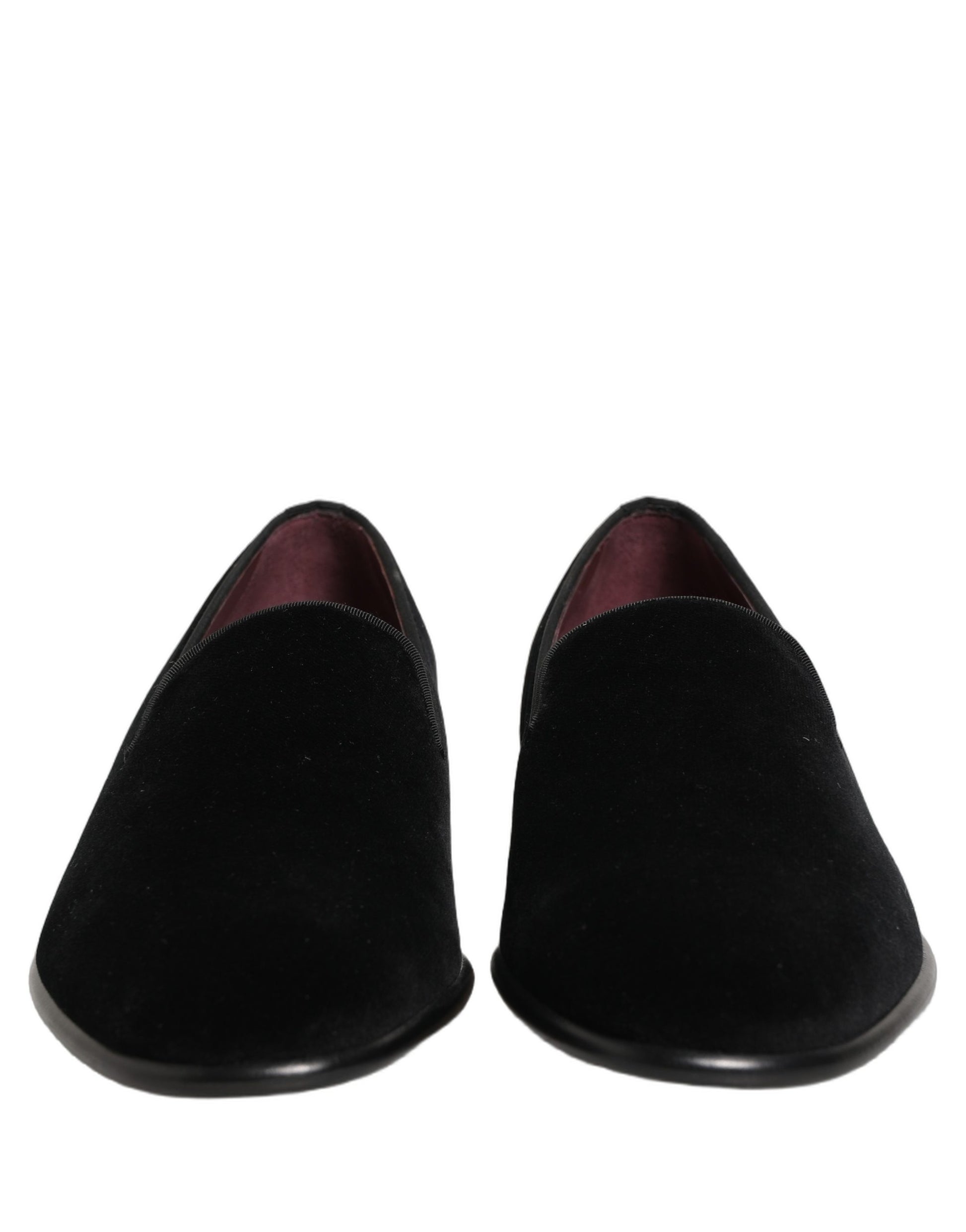 Mocassins en velours noir Dolce & Gabbana Chaussures de soirée habillées pour hommes