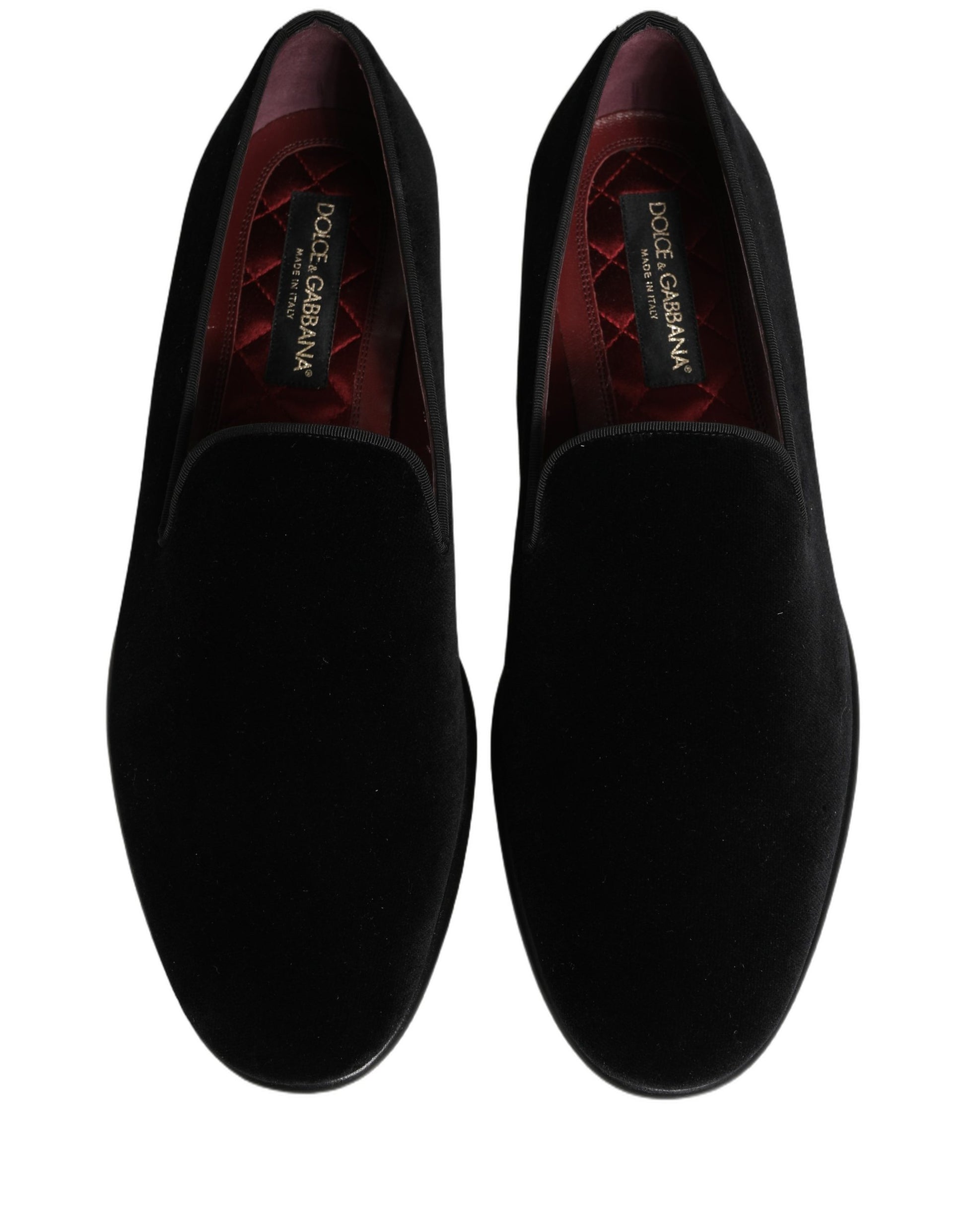 Mocassins en velours noir Dolce & Gabbana Chaussures de soirée habillées pour hommes